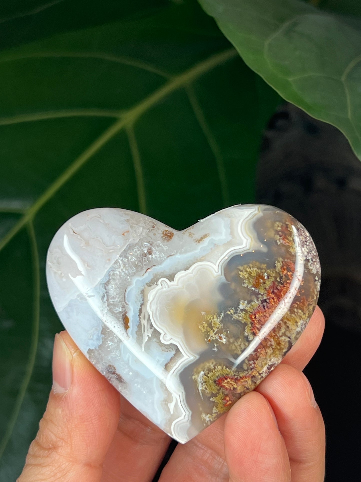 Scenic Moss Agate Heart