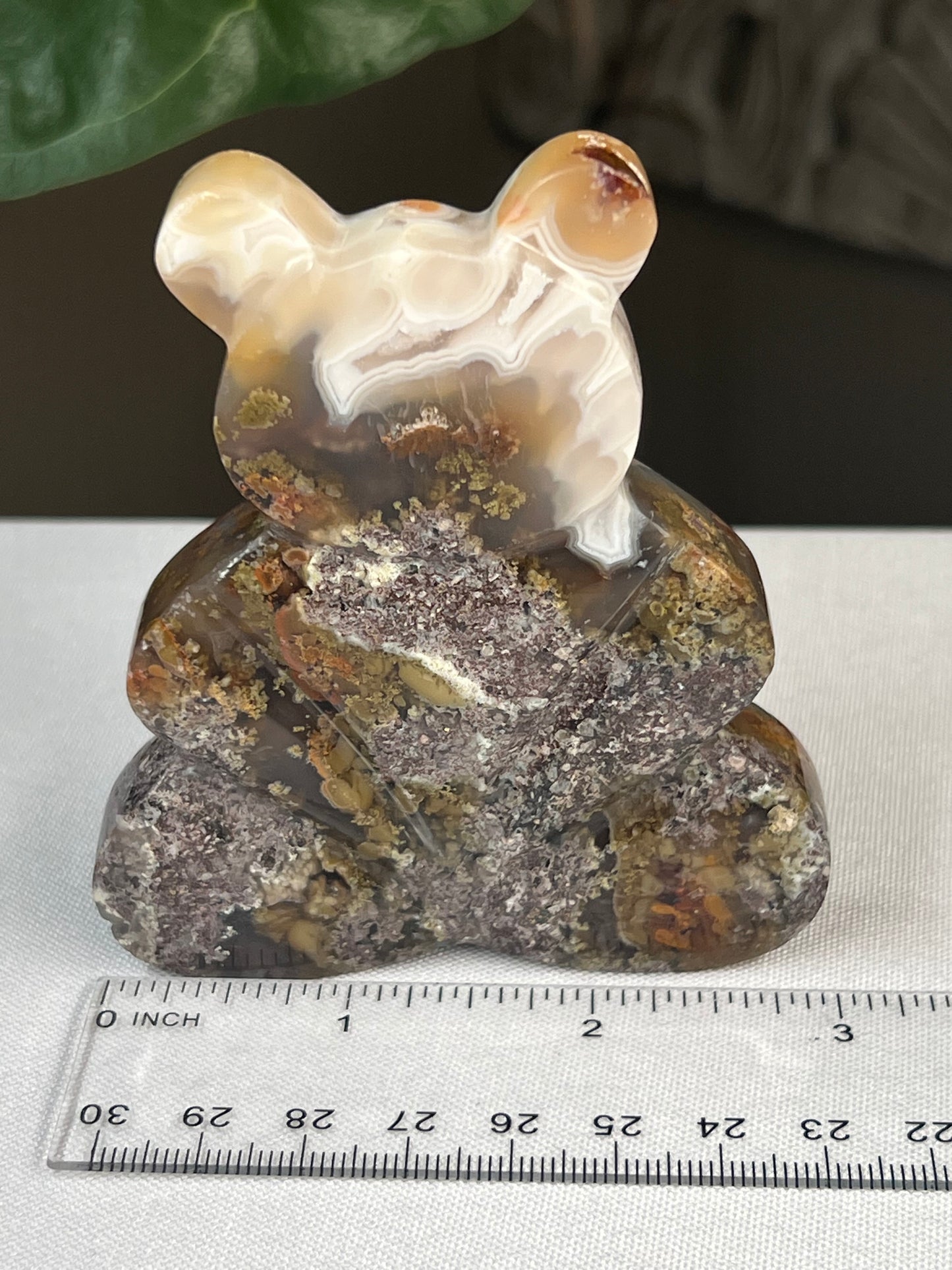 Scenic Moss Agate Bear