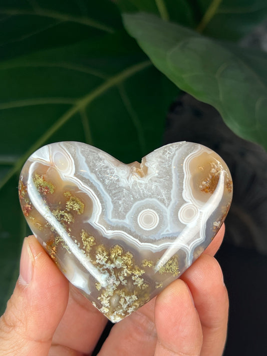 Scenic Moss Agate Heart