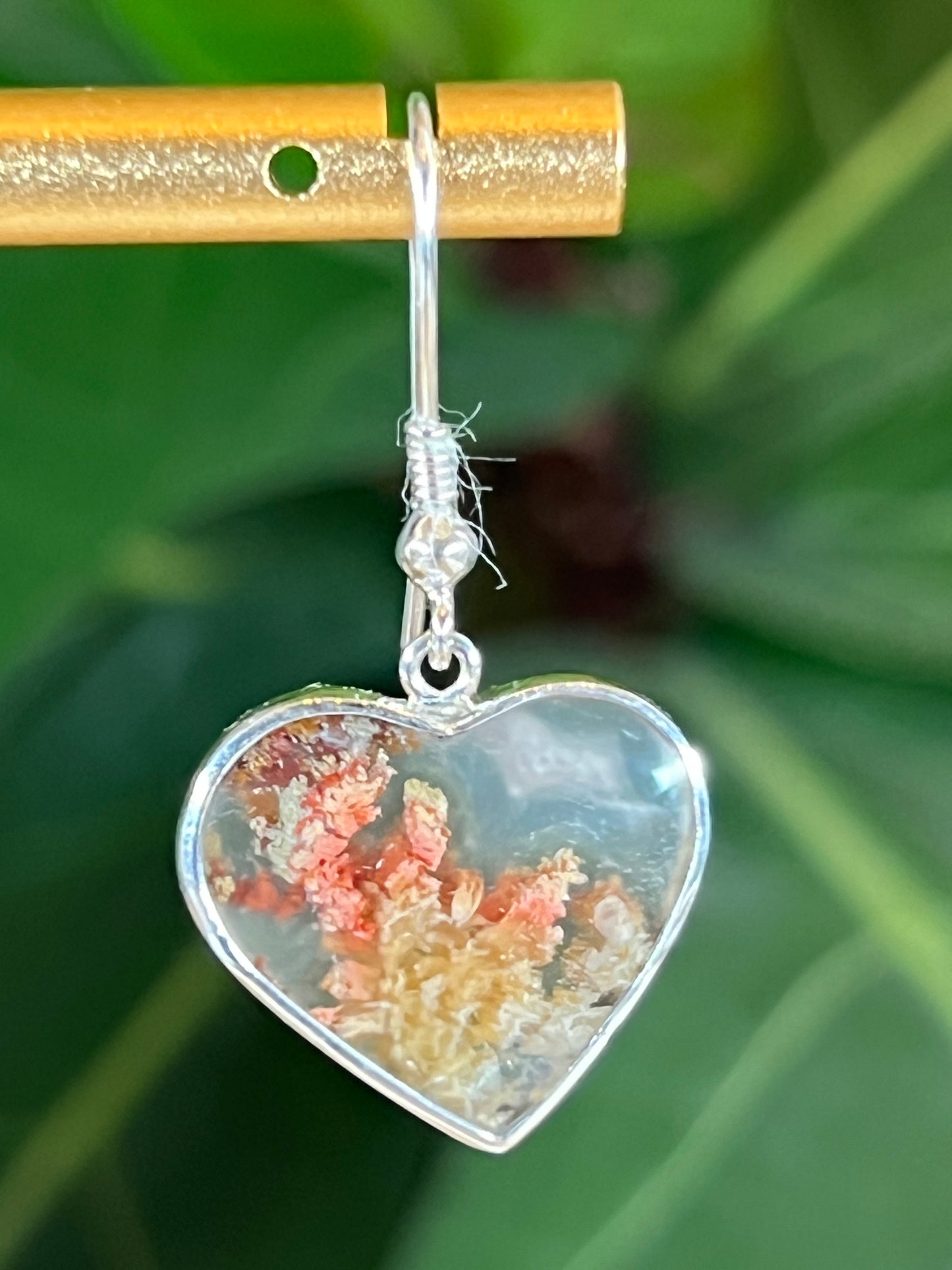 Scenic Moss Agate Heart Earrings