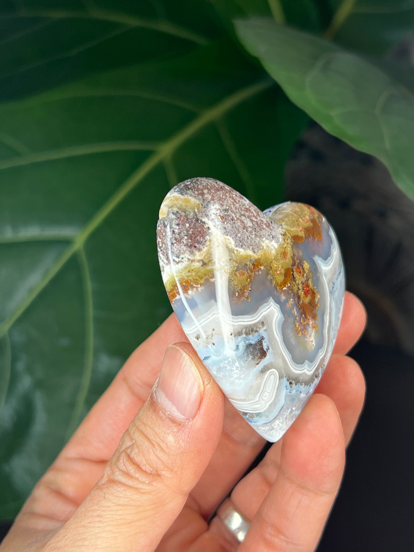 Scenic Moss Agate Heart