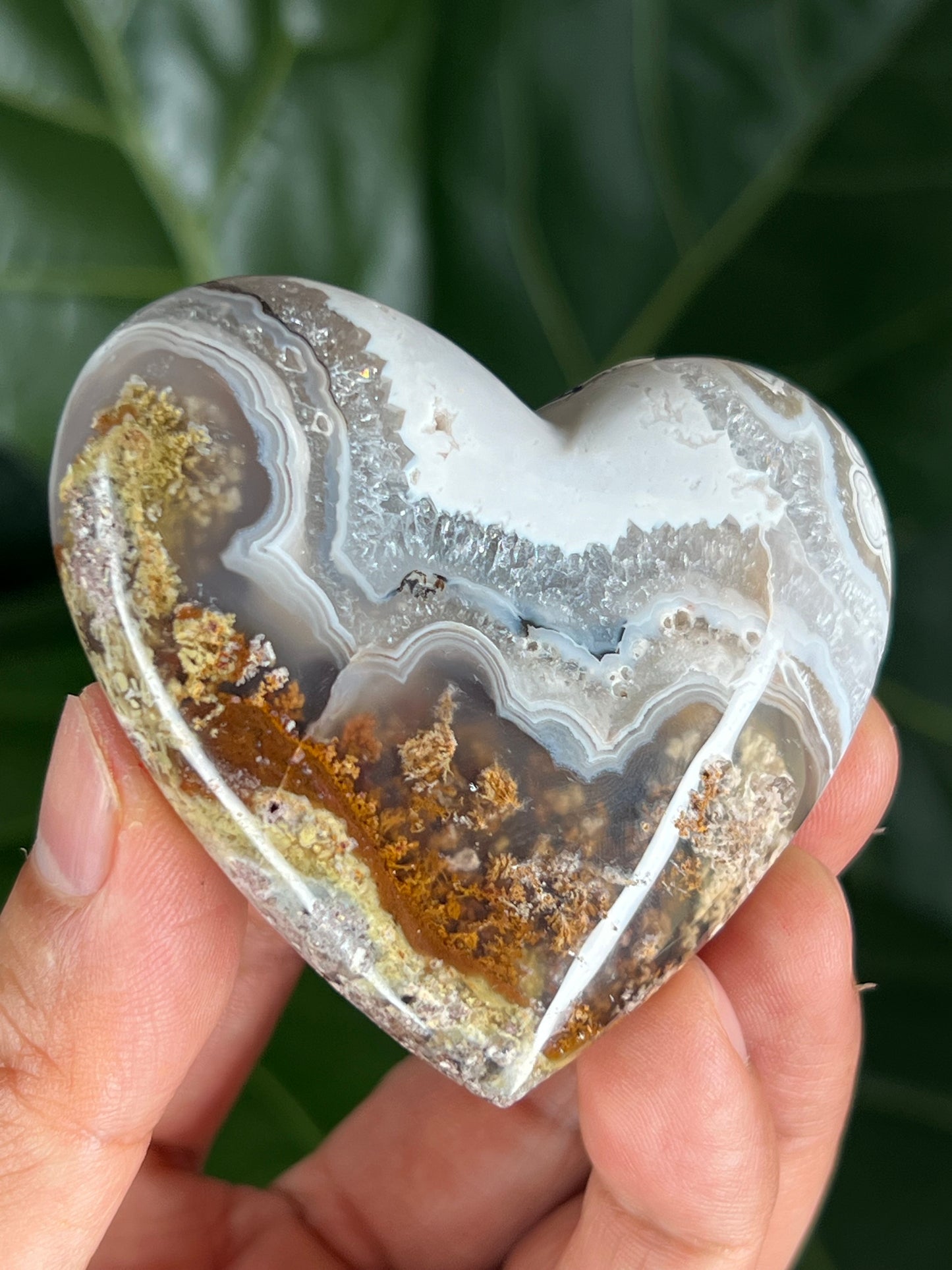 Scenic Moss Agate Heart