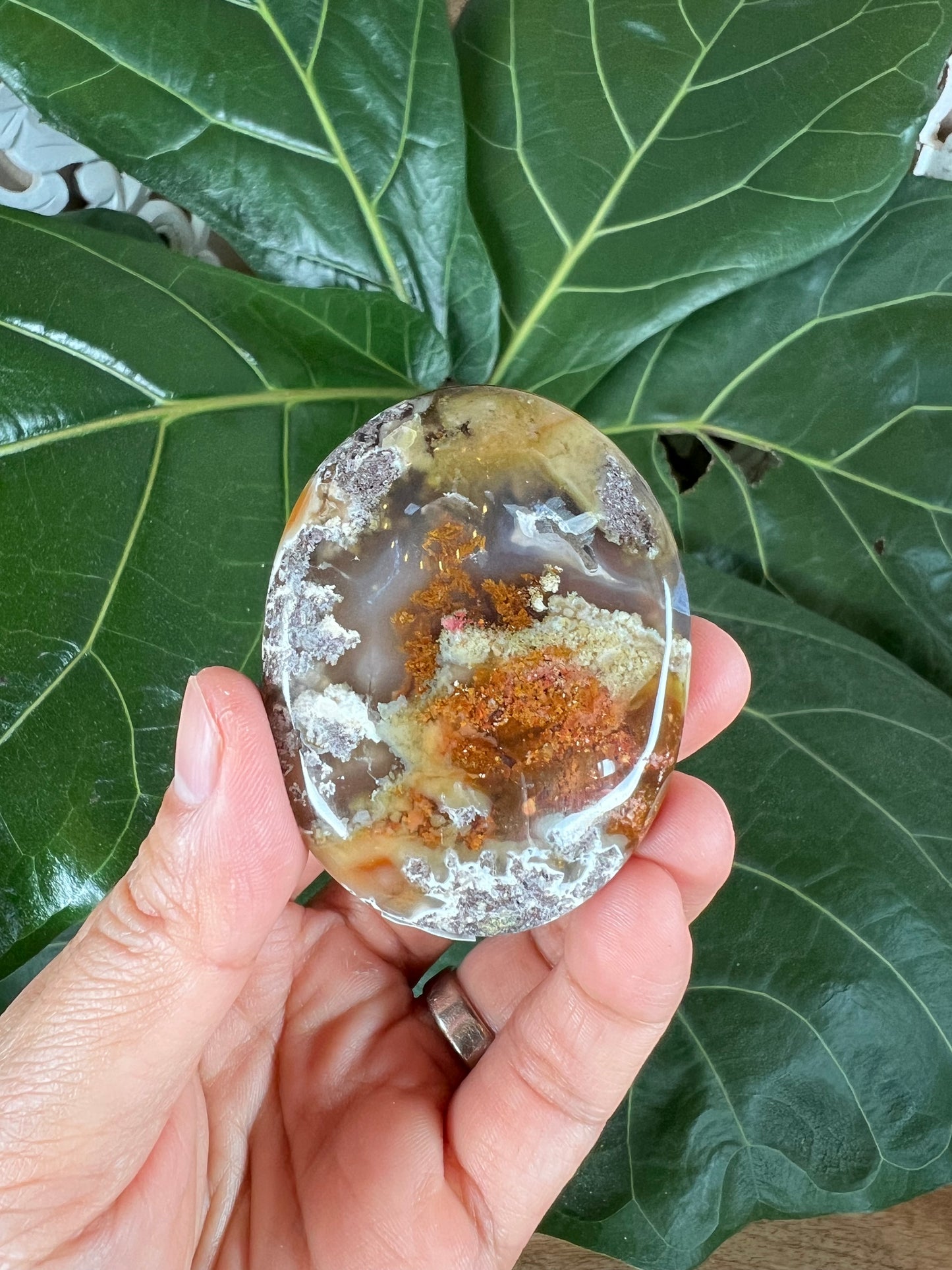 Scenic Moss  Agate Palm Stone