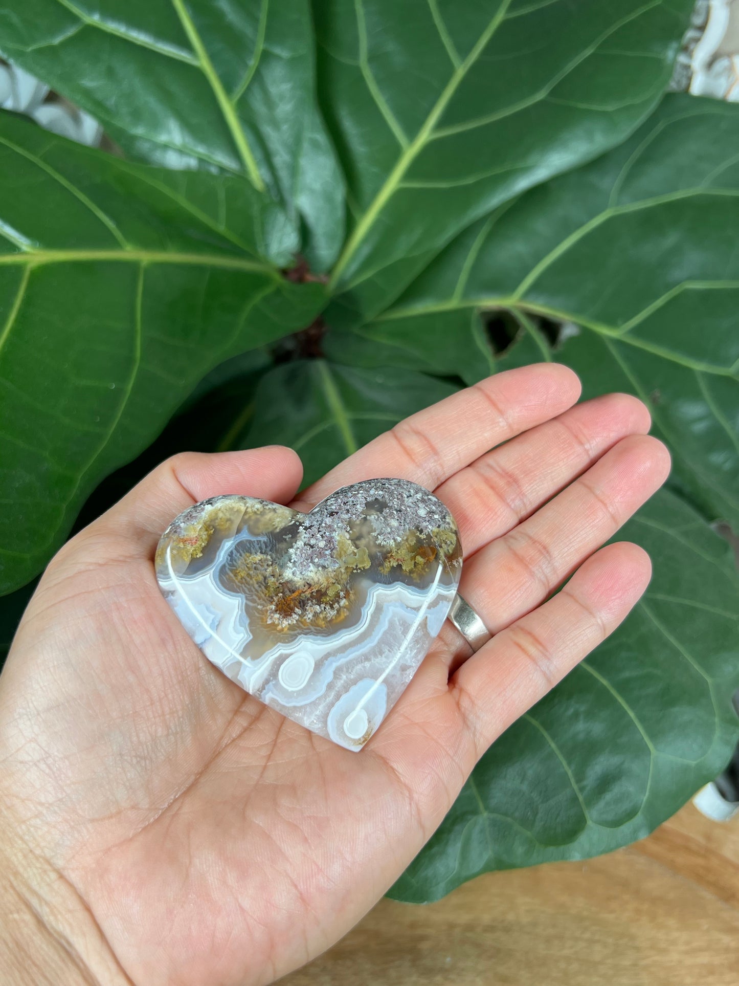 Scenic Moss Agate Heart