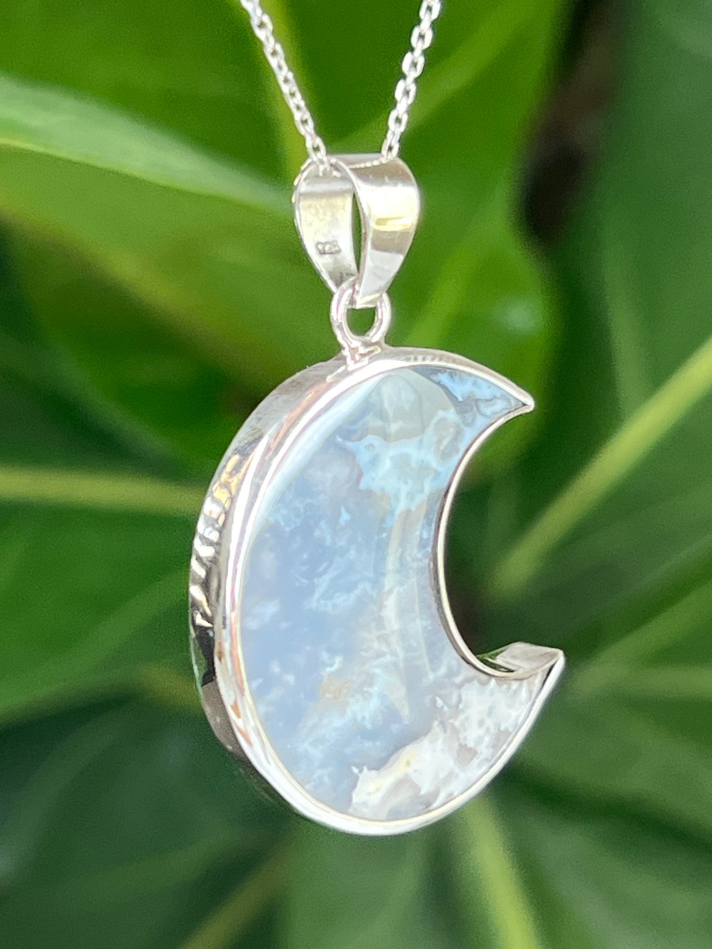 Blue Plume Moon Pendant