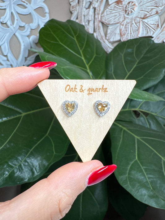 ￼Citrine Heart Earrings