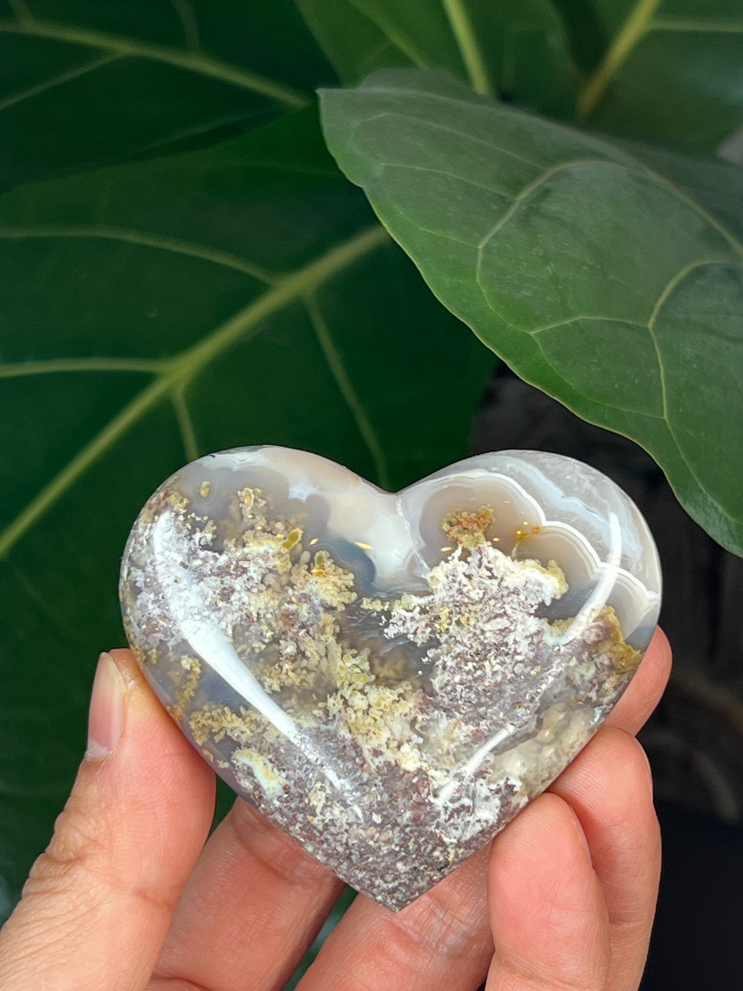 Scenic Moss Agate Heart