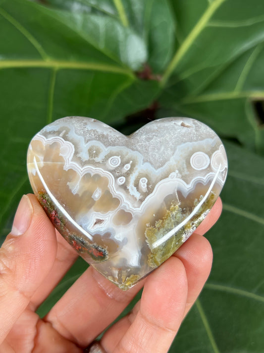 Scenic Moss Agate Heart