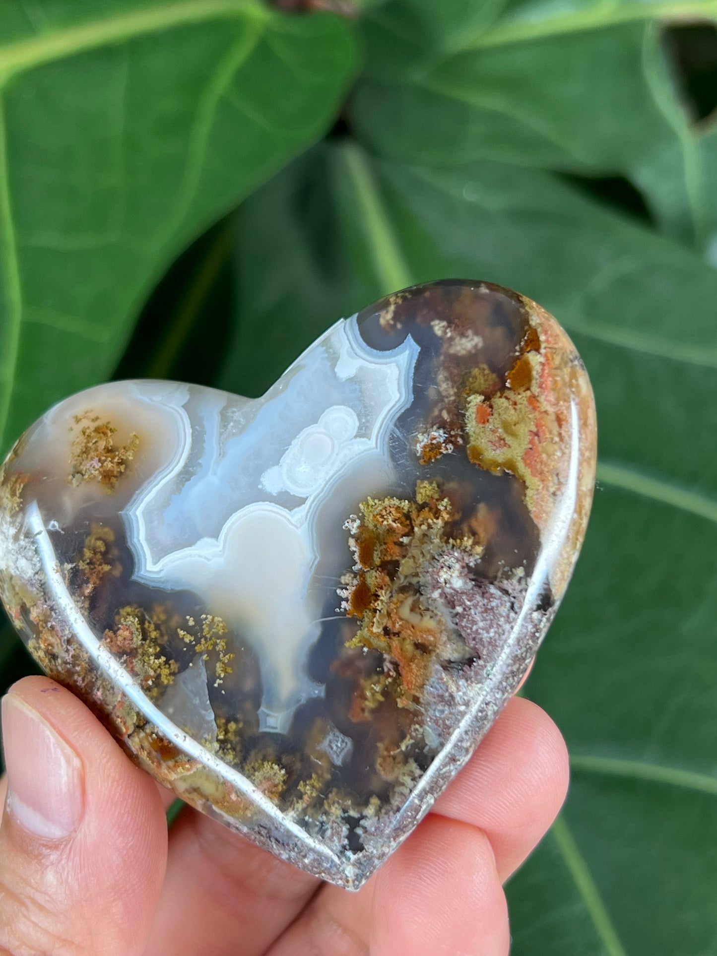 Scenic Moss Agate Heart