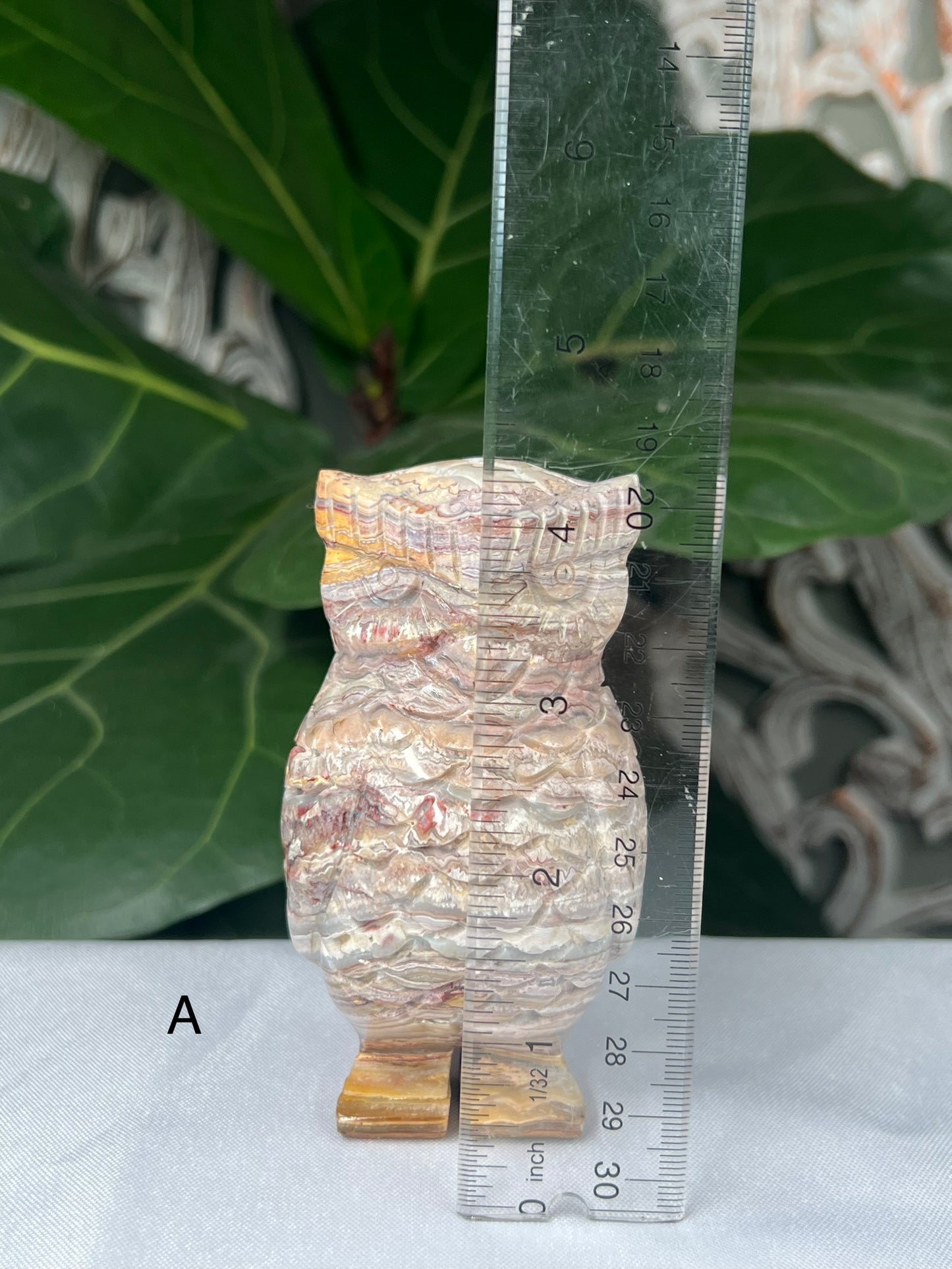 Crazy Lace Agate Owl