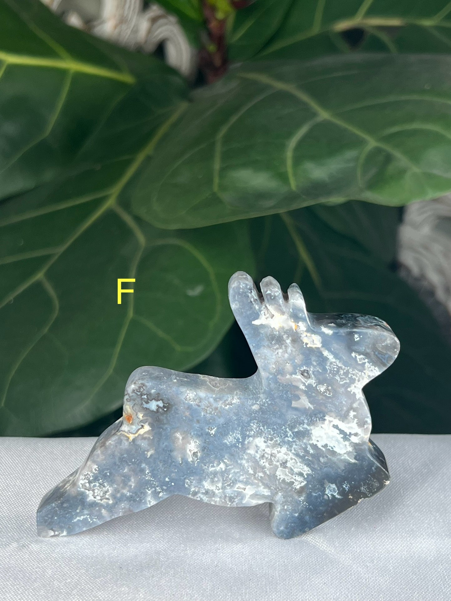 Blue Plume Agate Reindeer