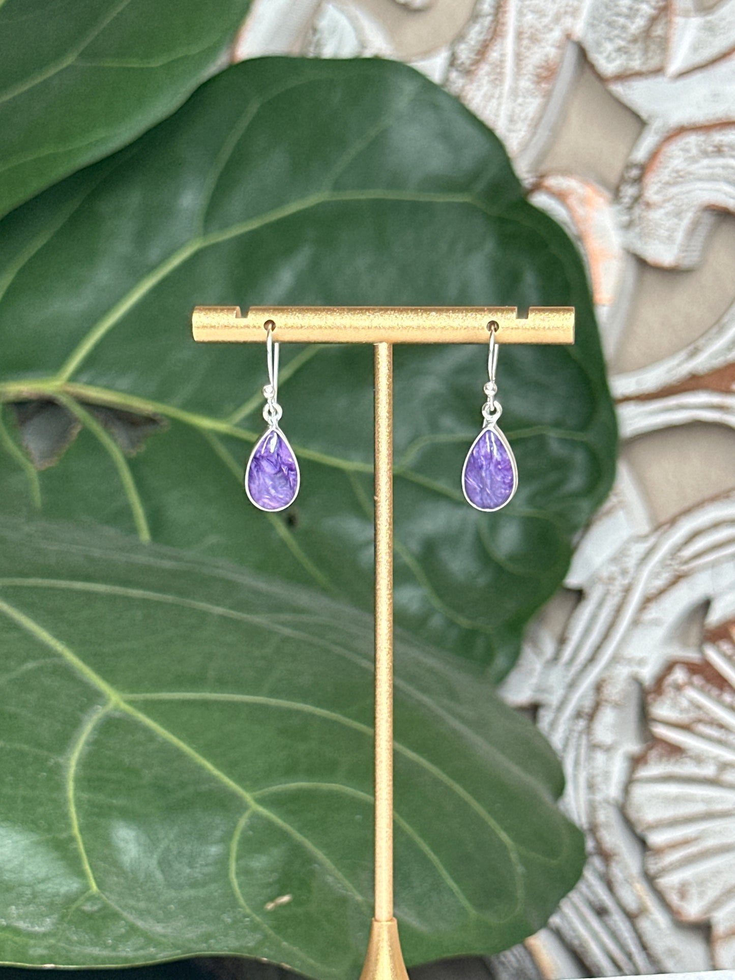 Charoite Dangle Earrings