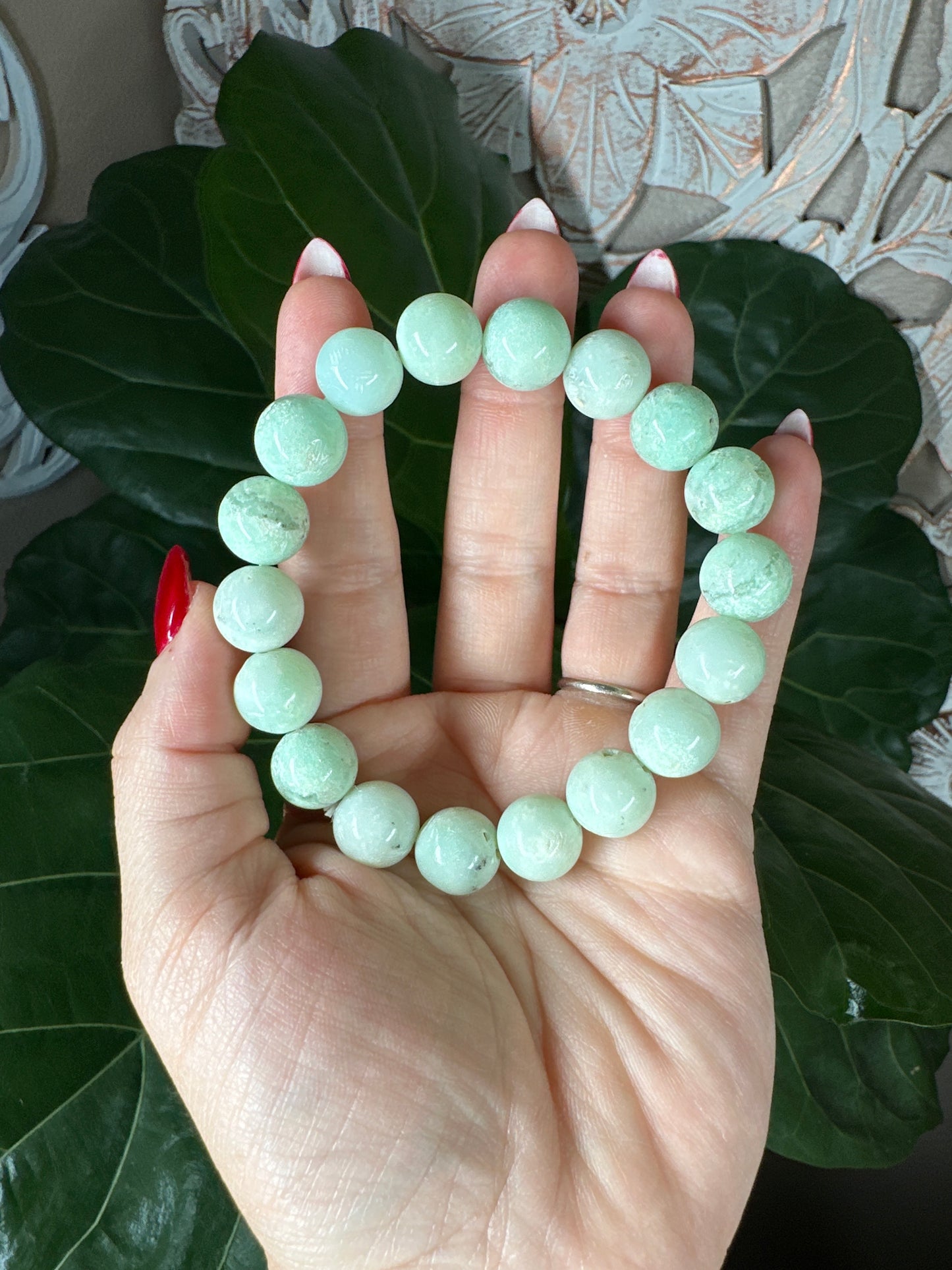 Chrysoprase Beaded Bracelet (13mm)