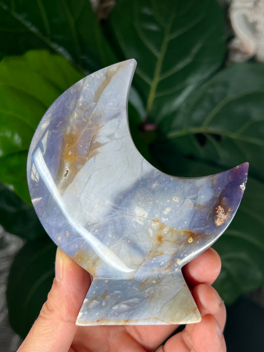 Purple Chalcedony Moon