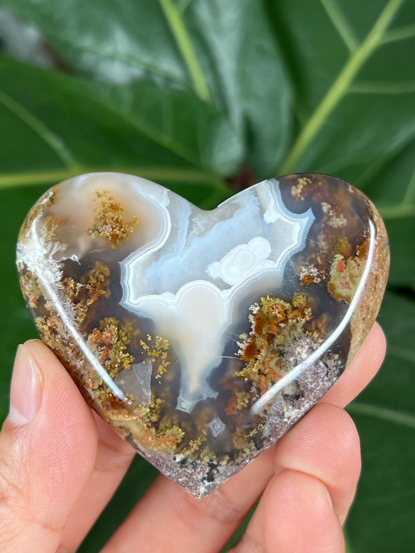 Scenic Moss Agate Heart