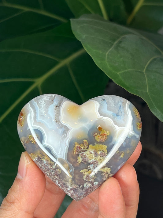 Scenic Moss Agate Heart