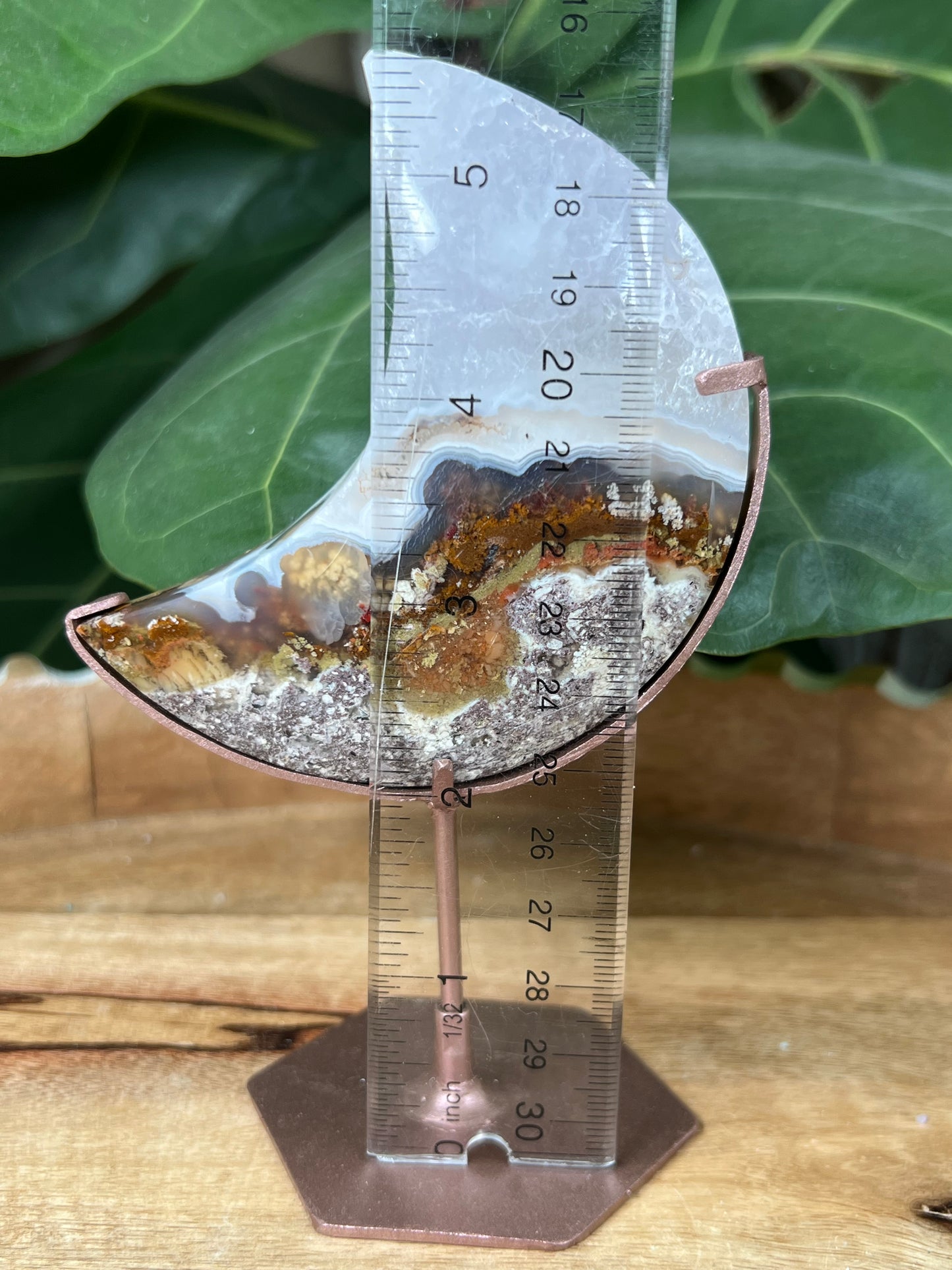 Scenic Moss Agate on Stand