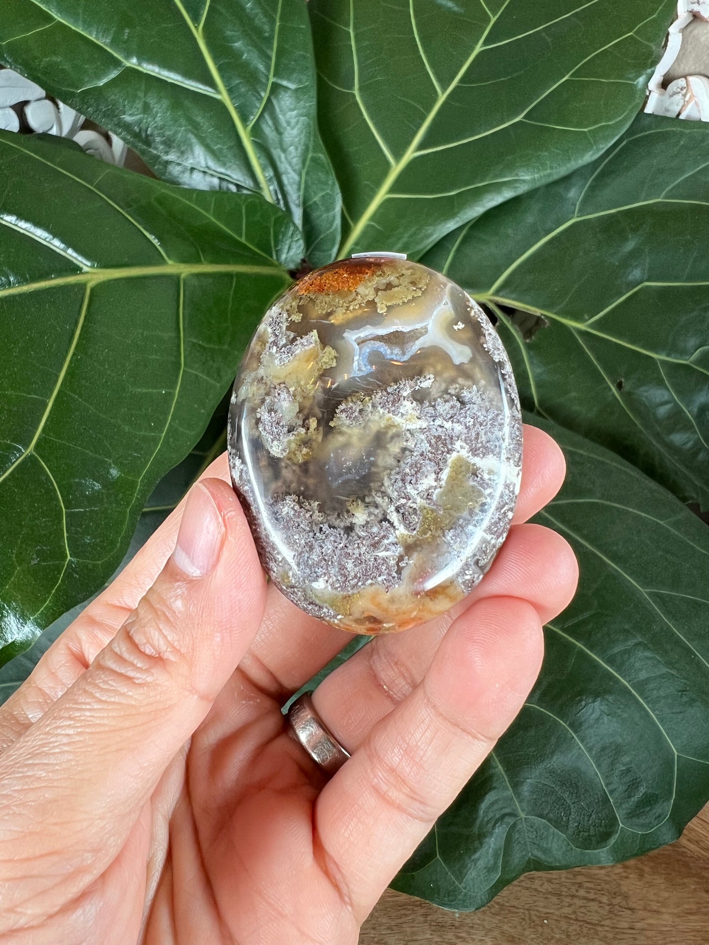 Scenic Moss Agate Palm Stone