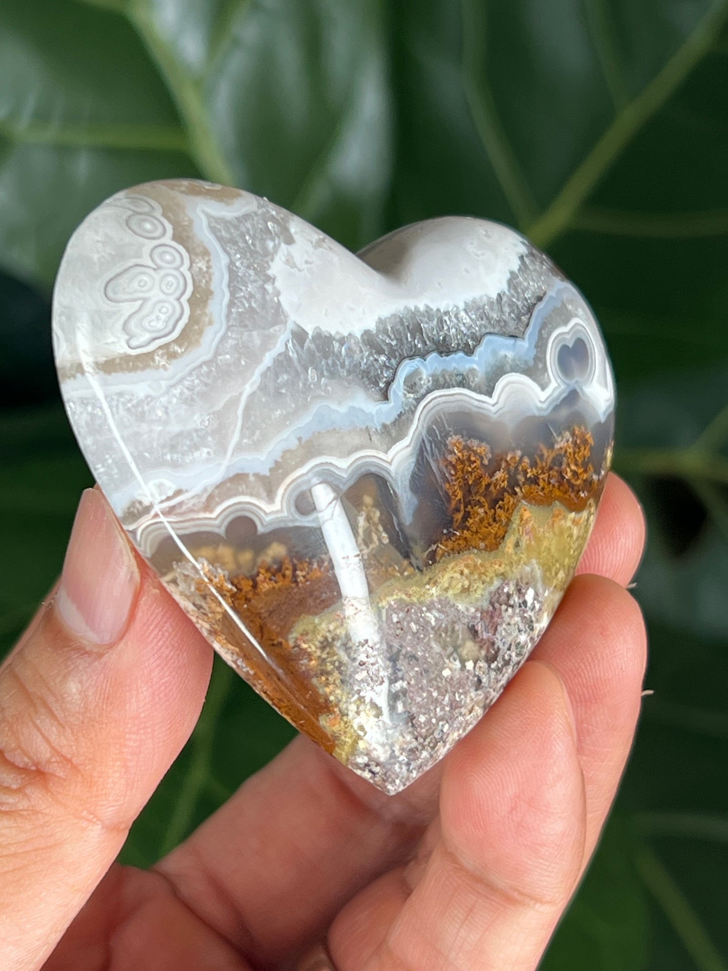 Scenic Moss Agate Heart