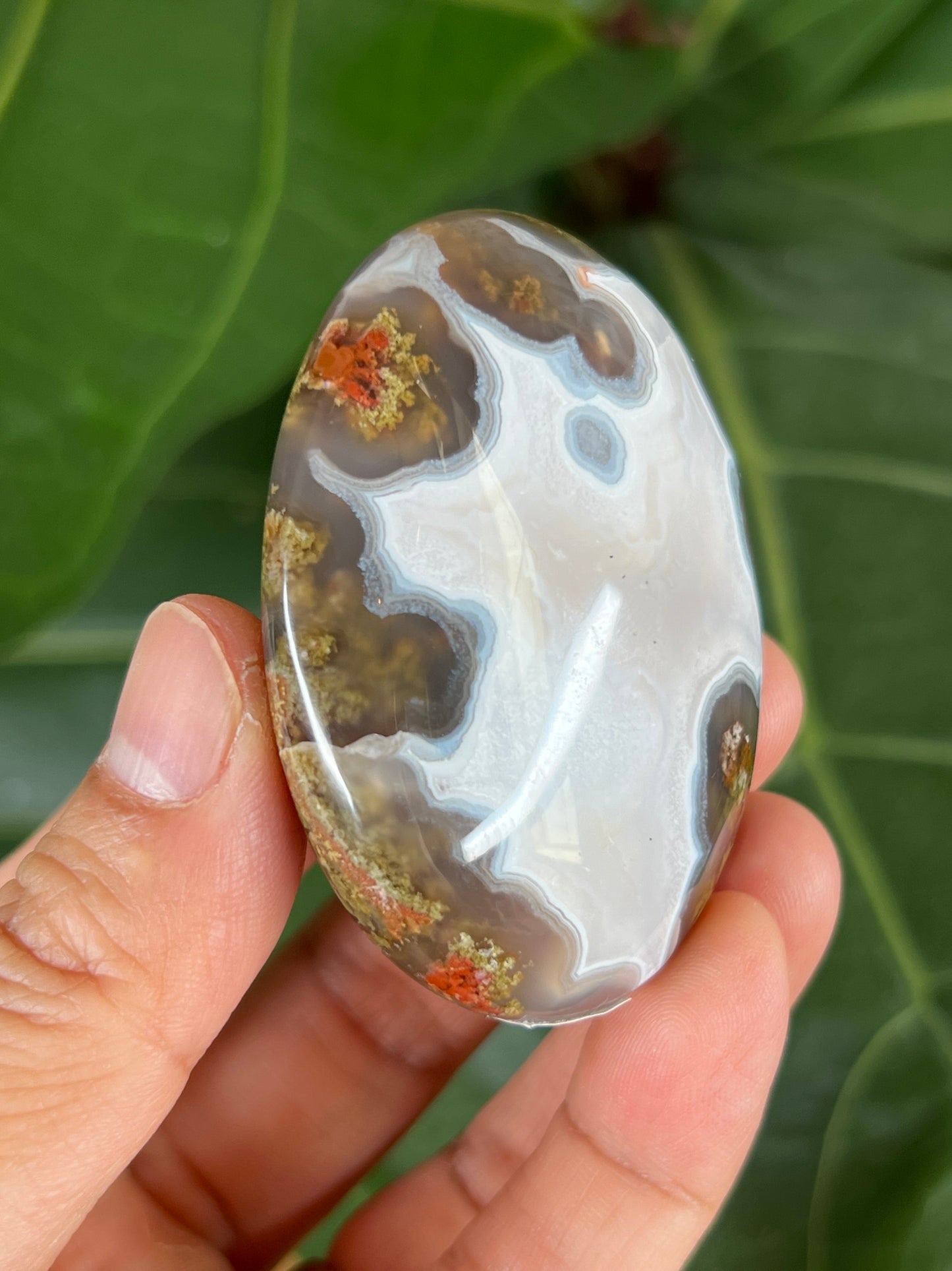 Scenic Moss Agate Palm Stone