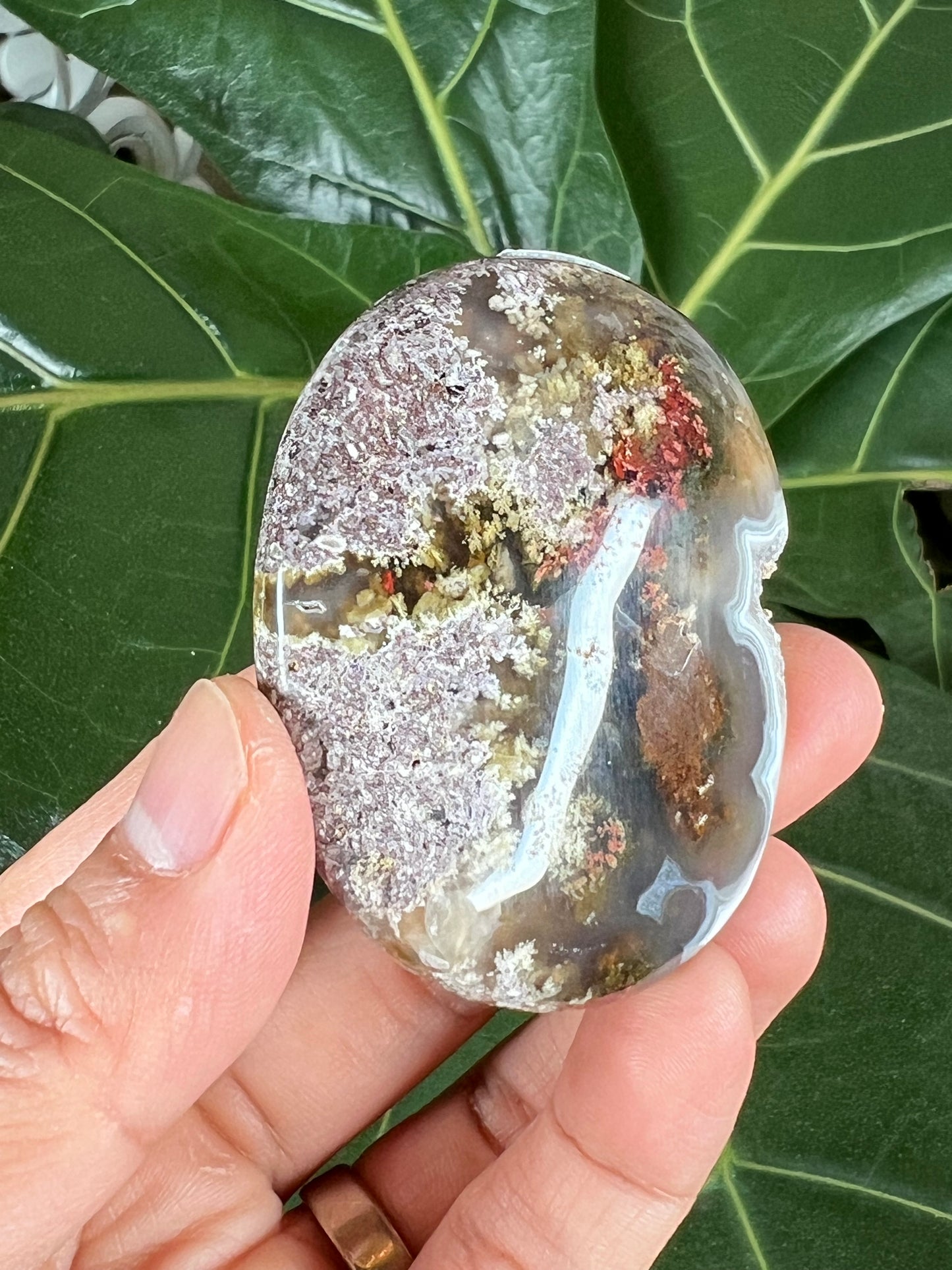 Scenic Moss Agate Palm Stone