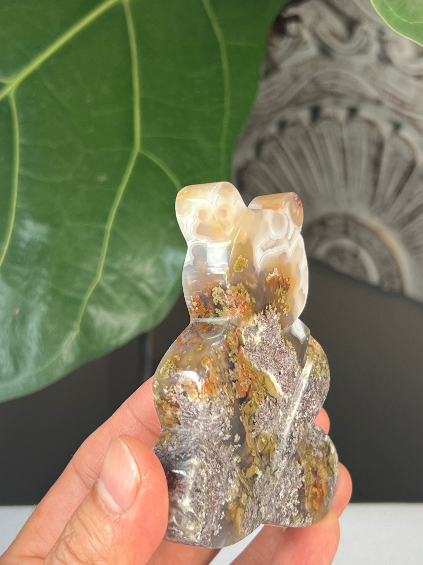 Scenic Moss Agate Bear