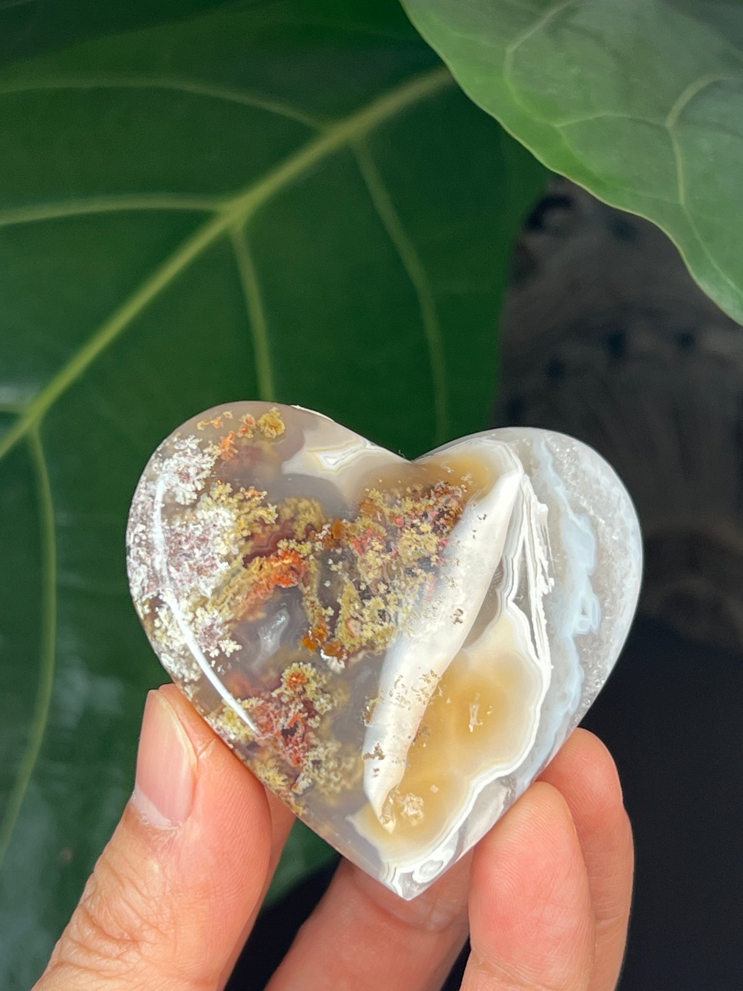 Scenic Moss Agate Heart