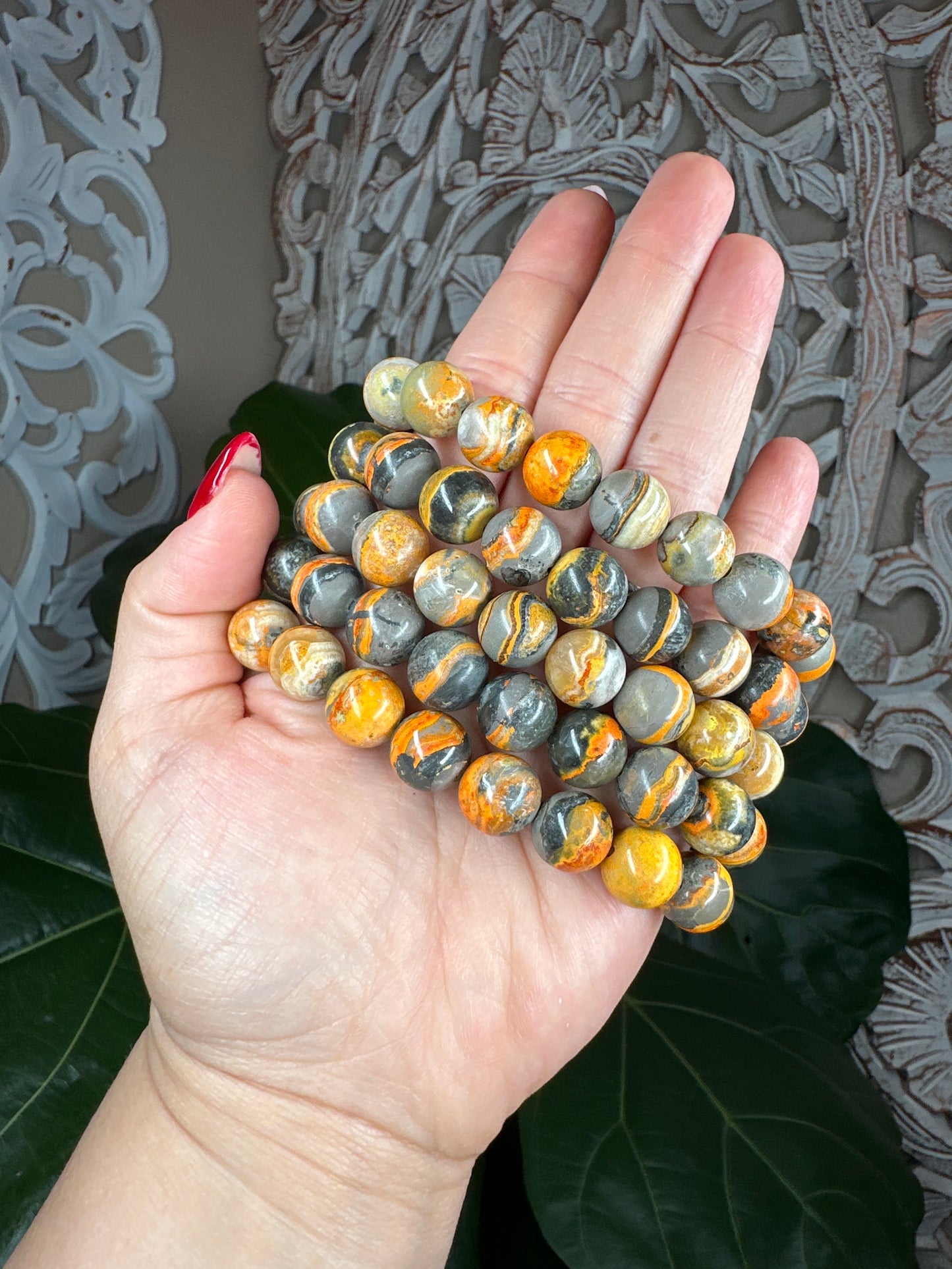 Bumblebee Jasper Beaded Bracelet (12mm)