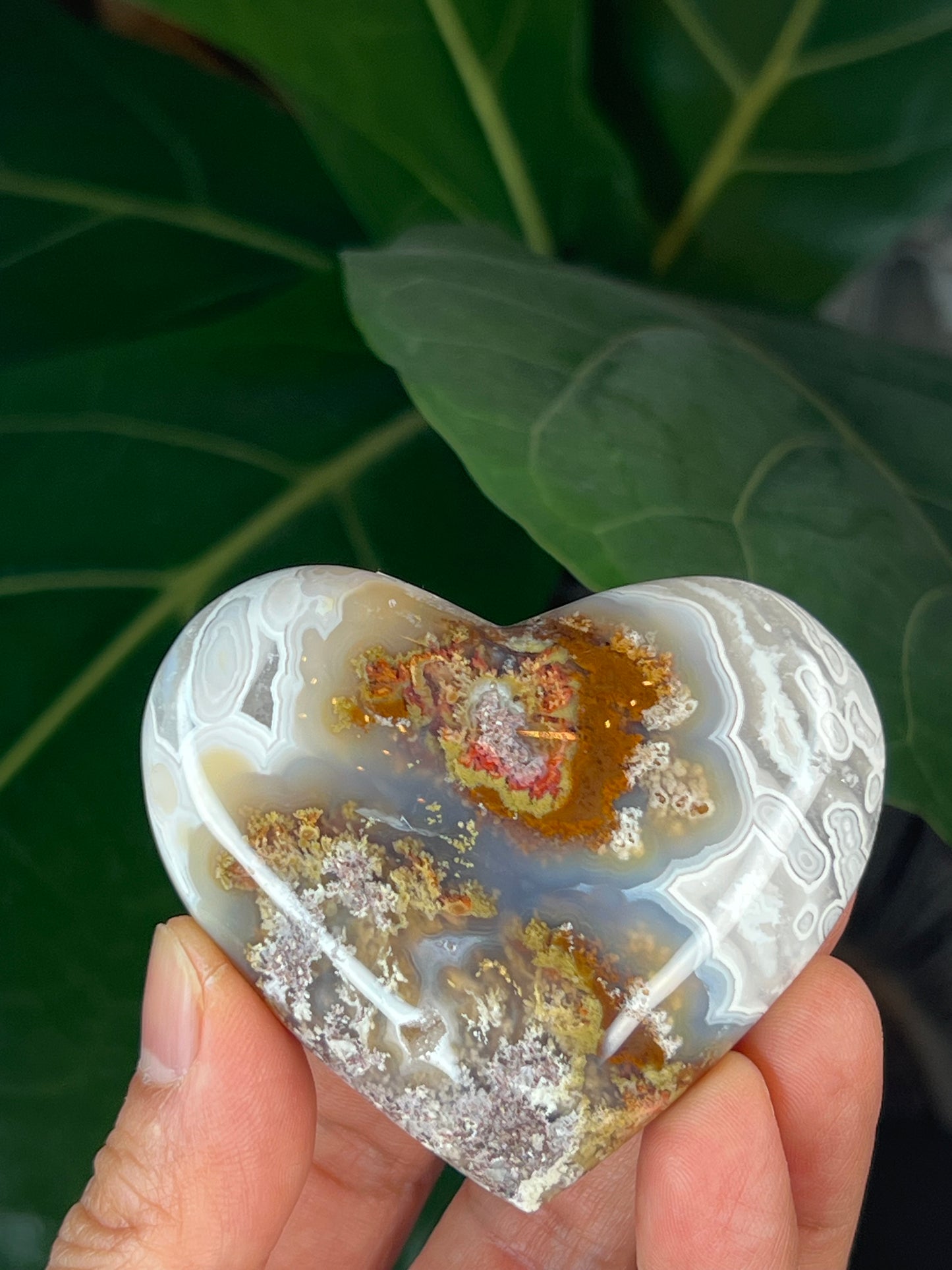 Scenic Moss Agate Heart