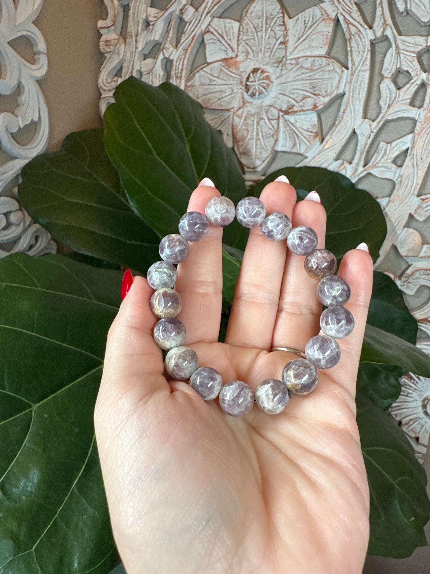 Indonesian Amethyst Beaded Bracelet (12mm)