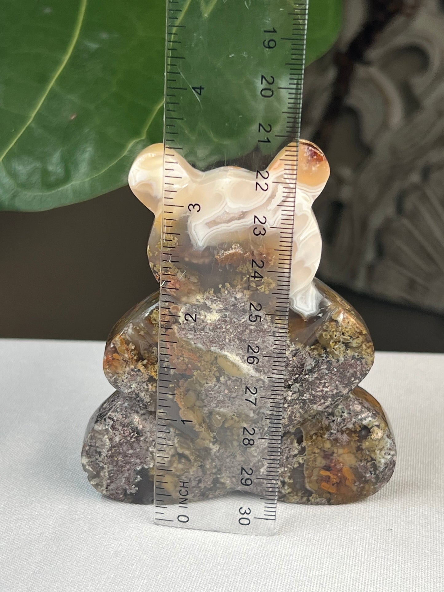 Scenic Moss Agate Bear