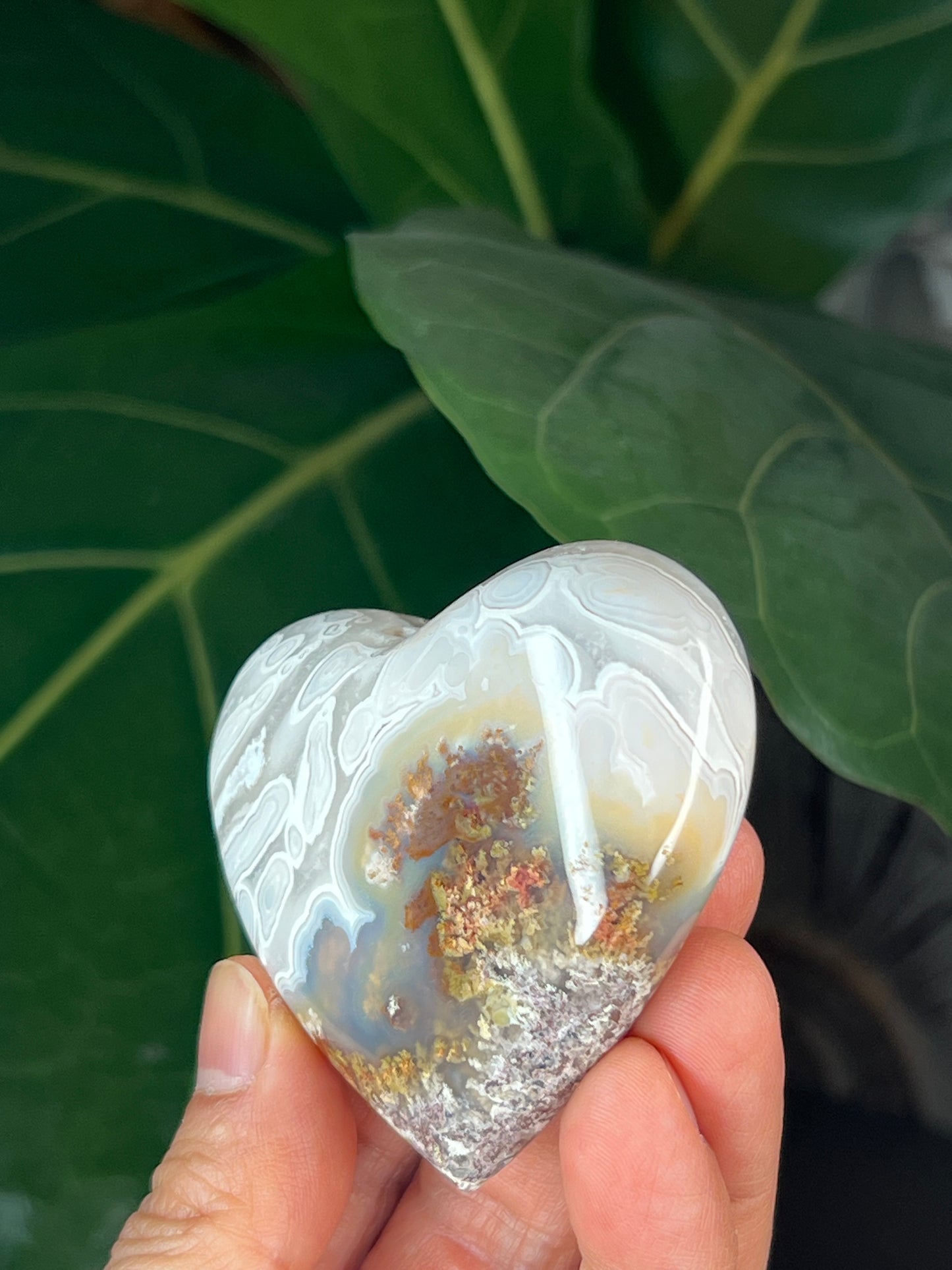 Scenic Moss Agate Heart