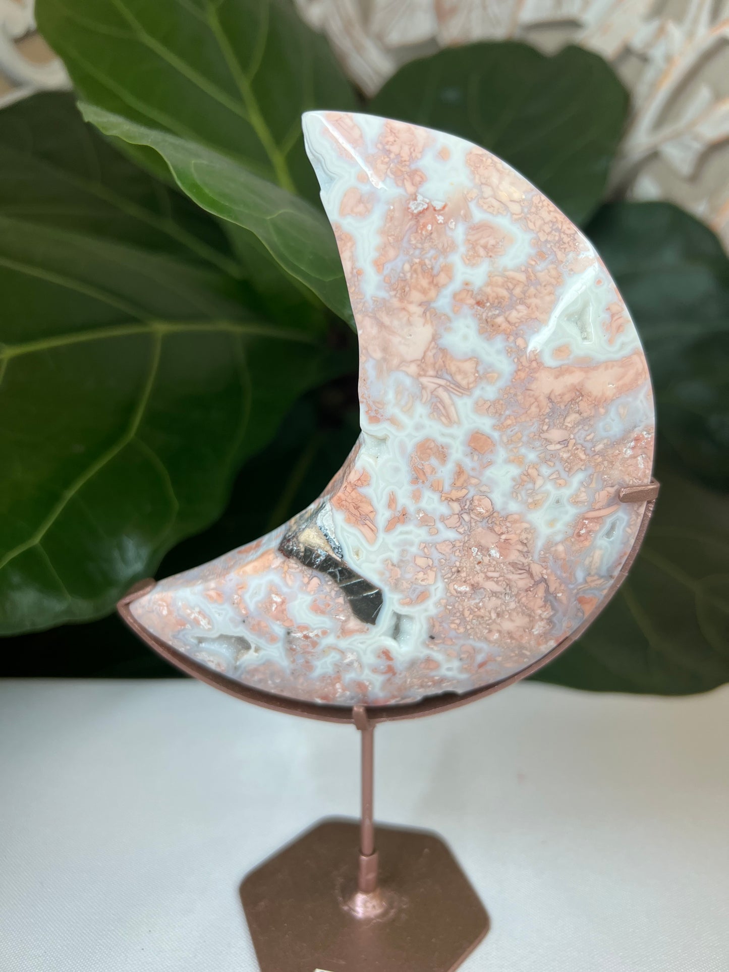 Cotton Candy Agate Moon