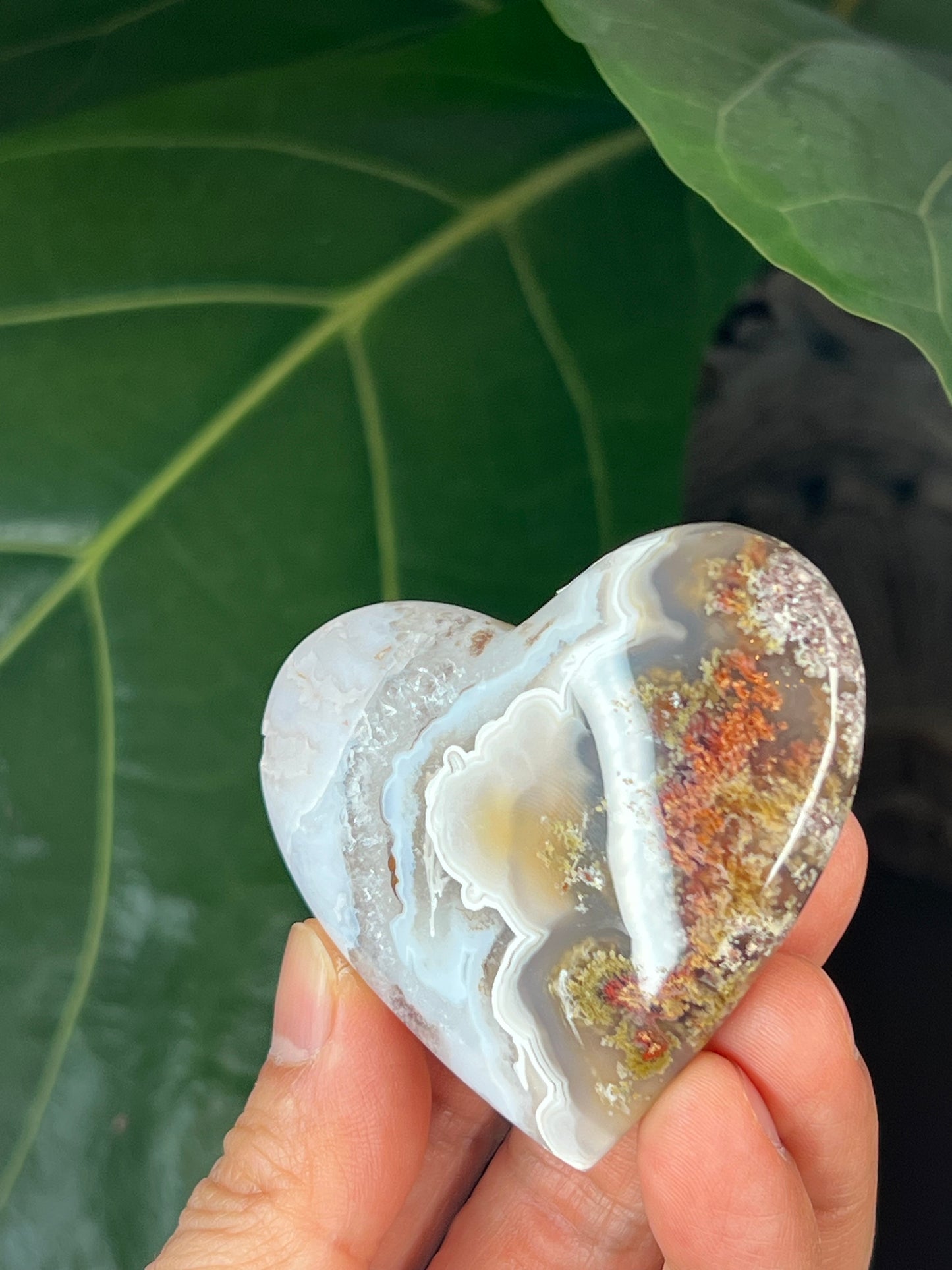 Scenic Moss Agate Heart