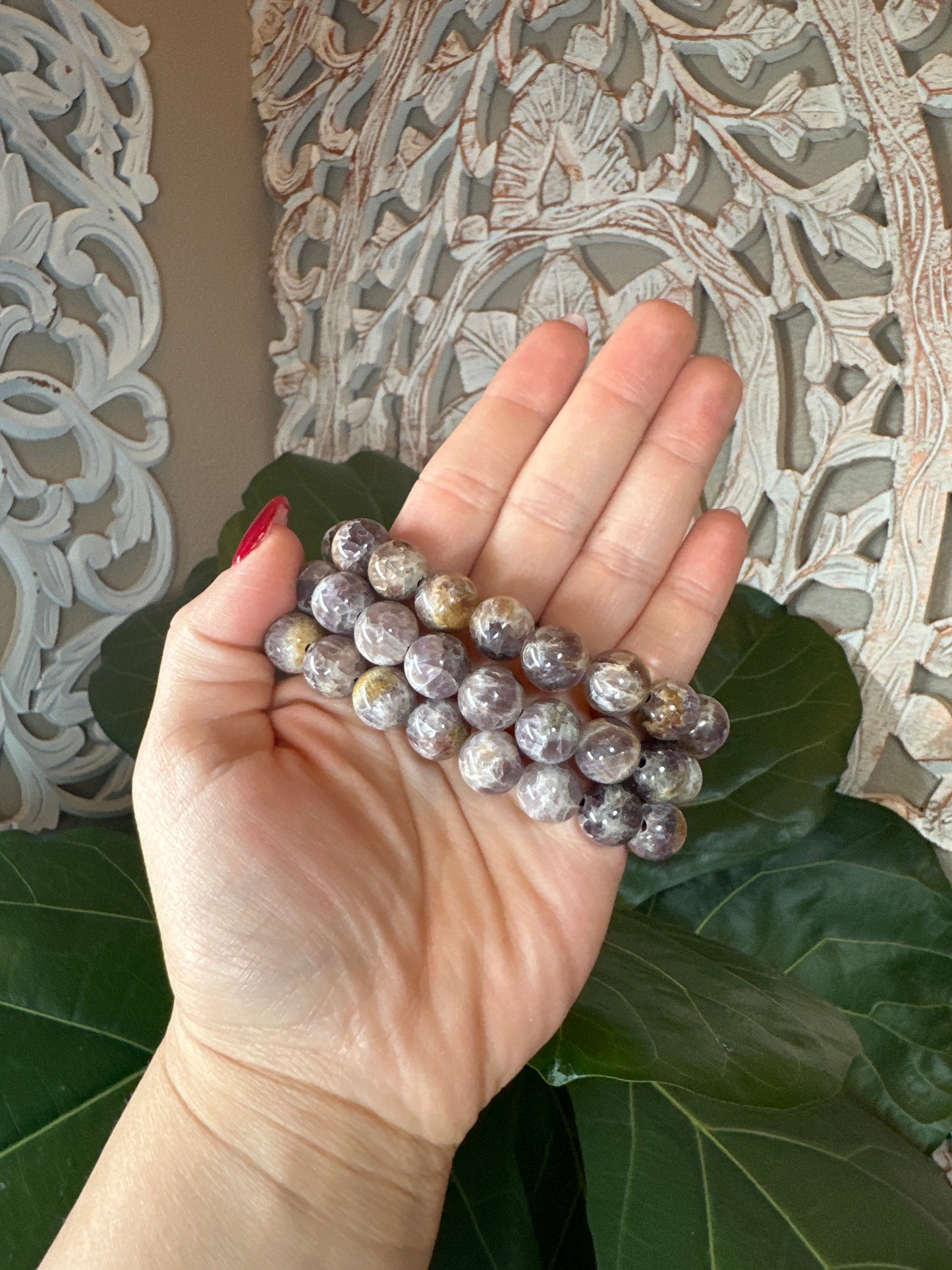 Indonesian Amethyst Beaded Bracelet (12mm)