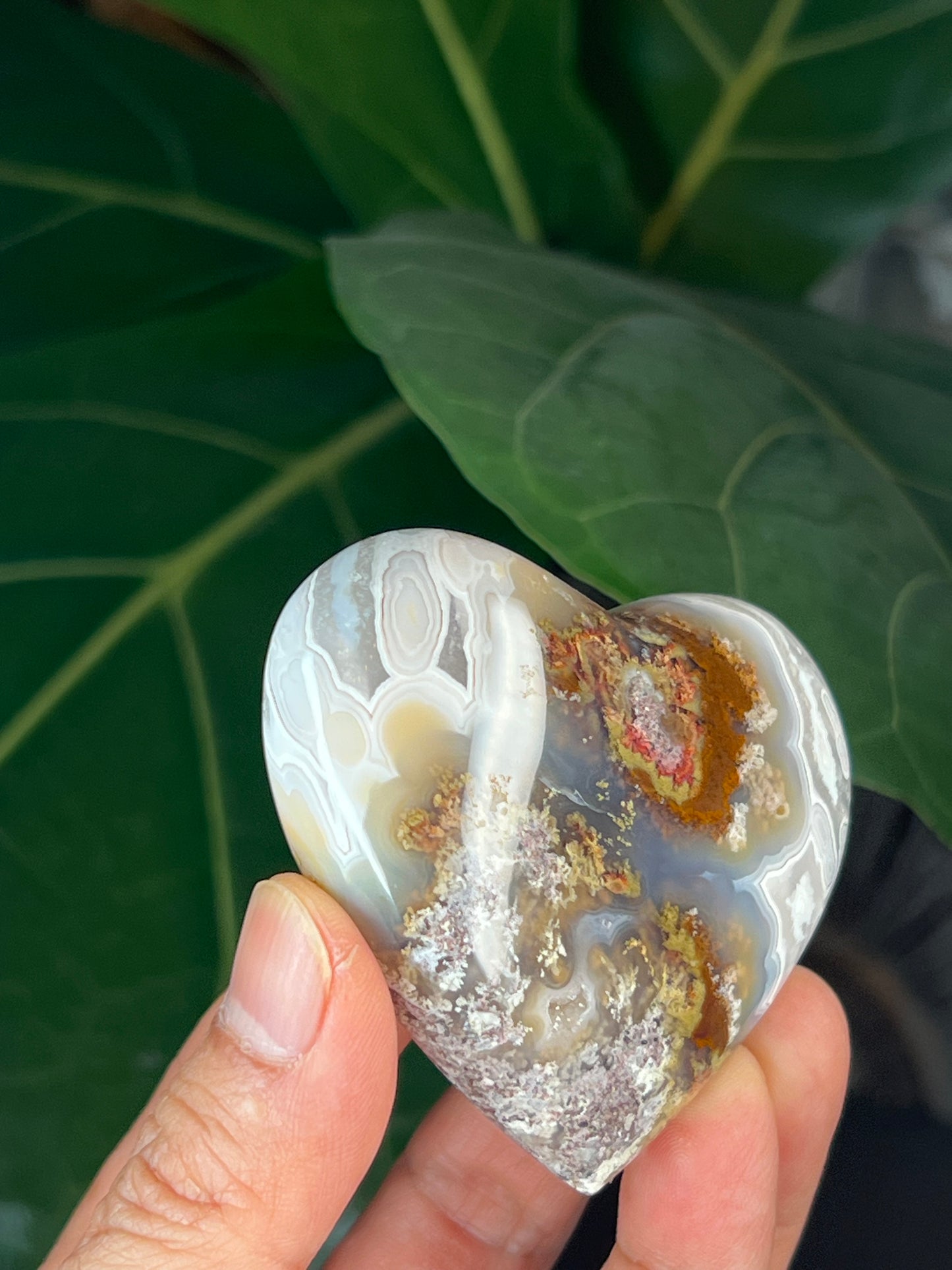 Scenic Moss Agate Heart