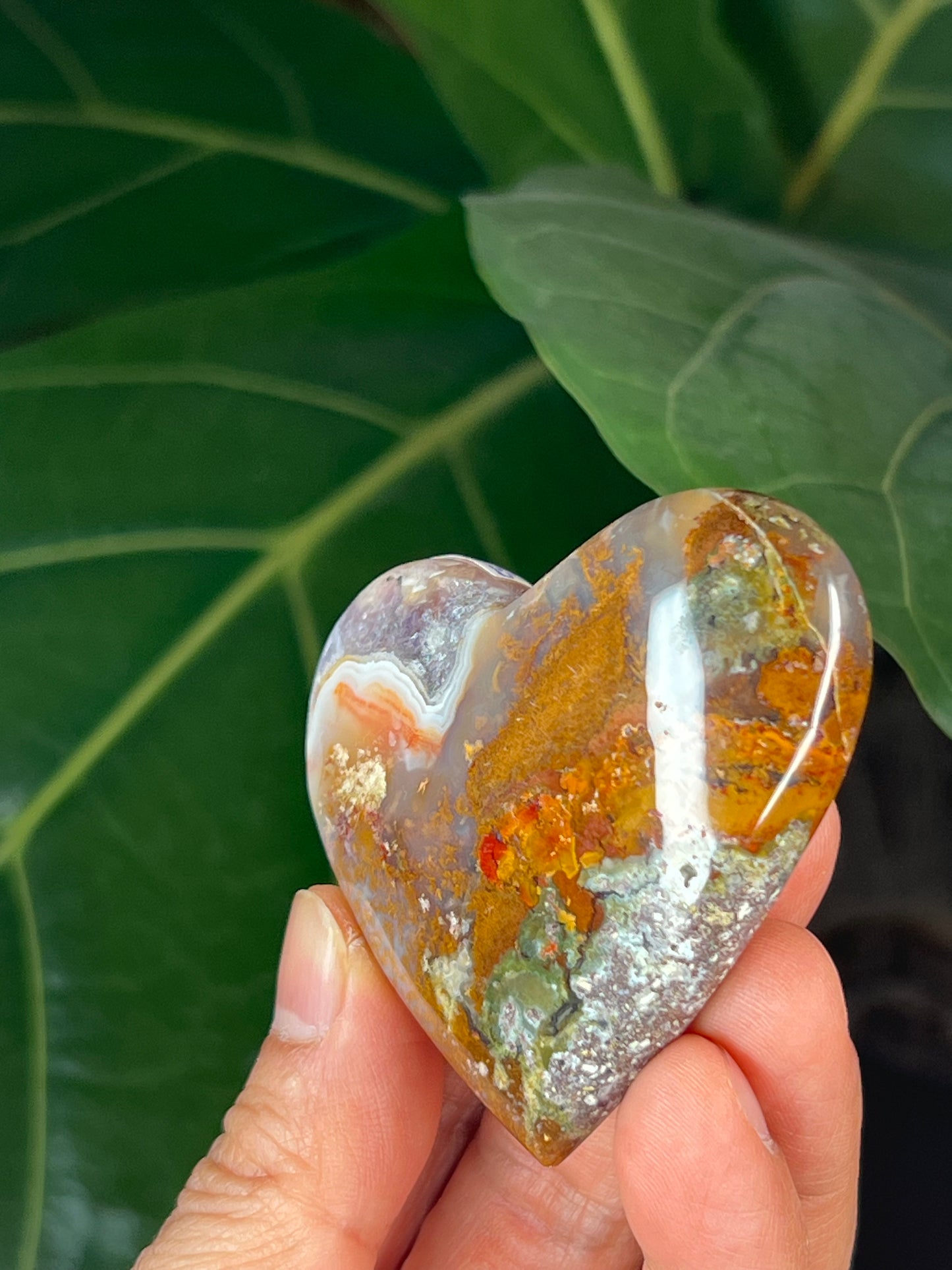 Scenic Moss Agate Heart