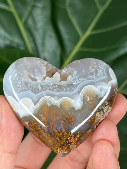 Scenic Moss Agate Heart