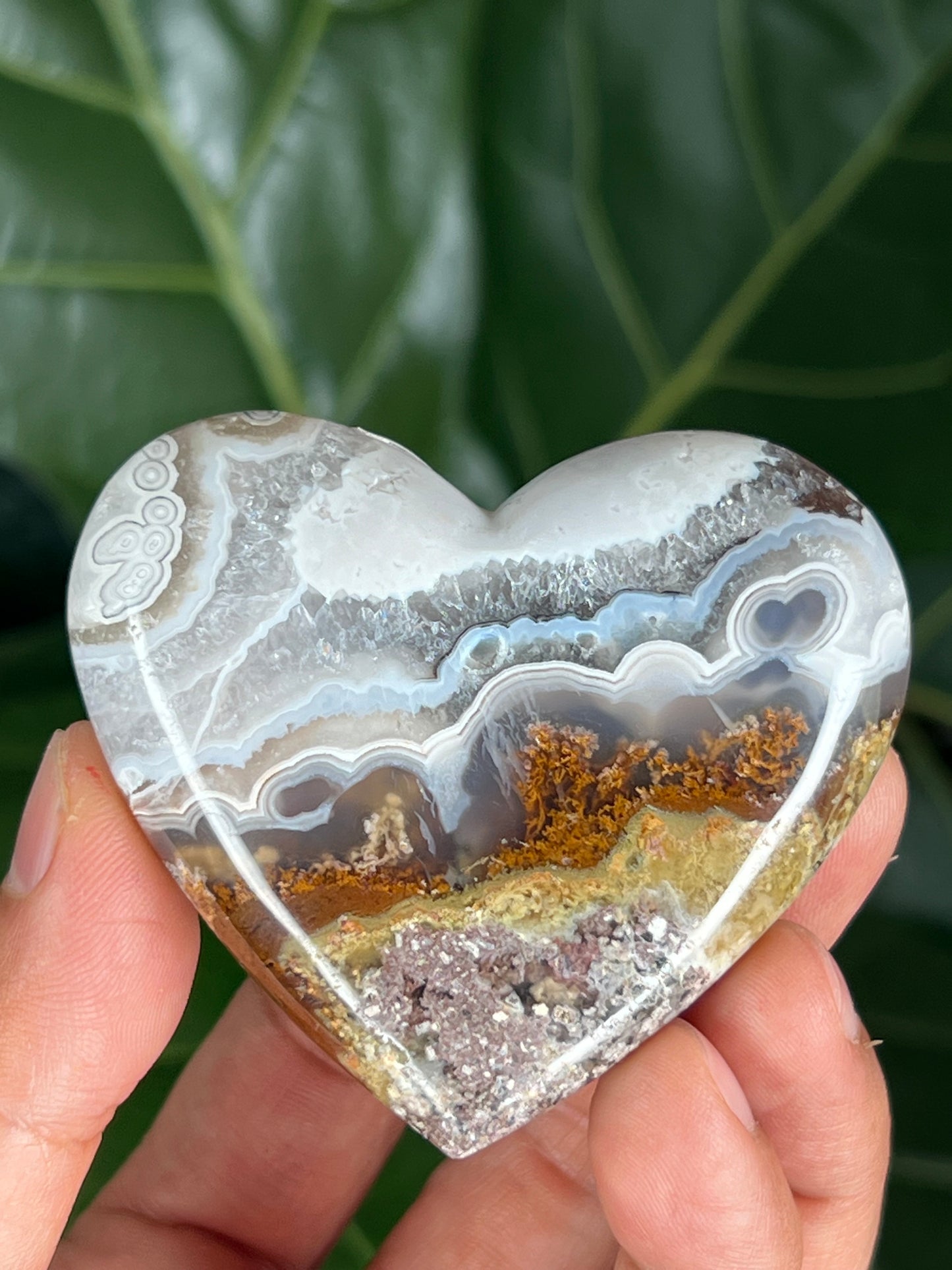 Scenic Moss Agate Heart