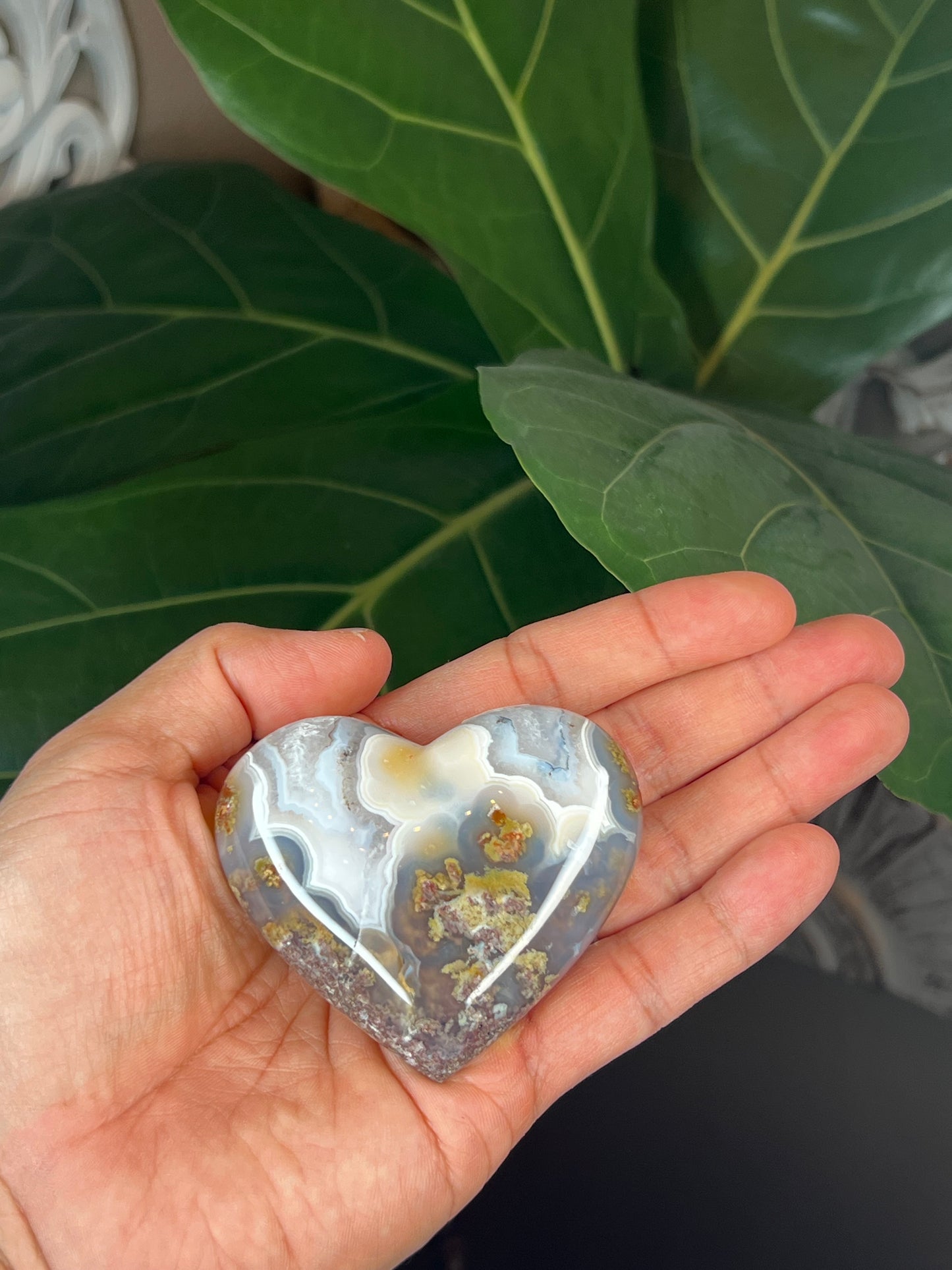 Scenic Moss Agate Heart