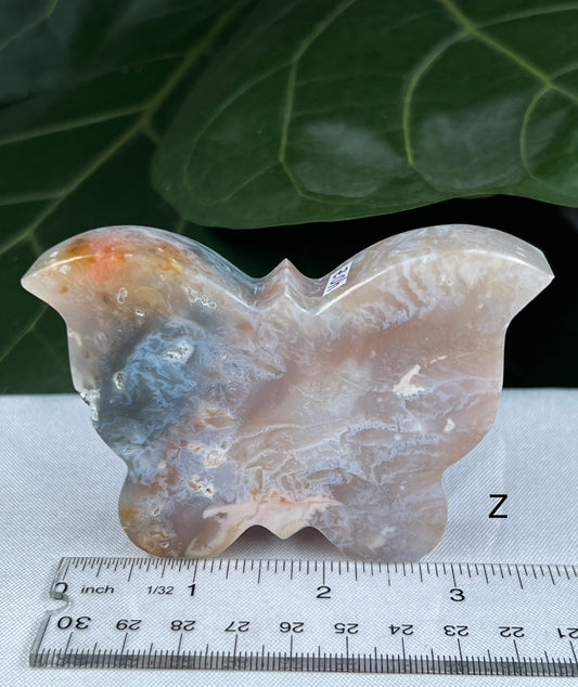 Rainbow Plume Agate Butterfly