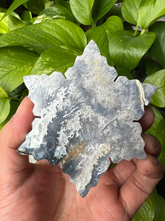 Blue Plume Agate Snowflake