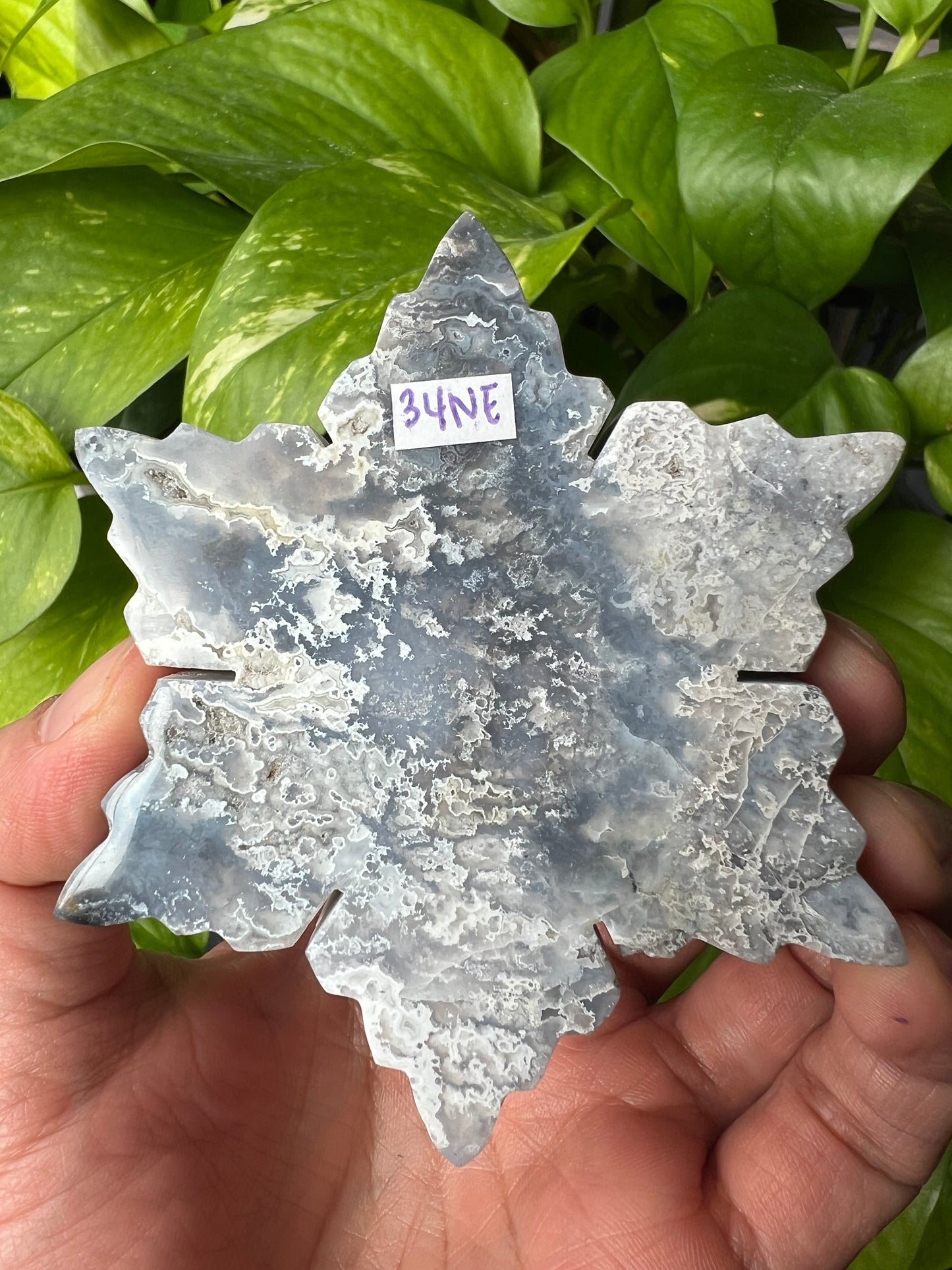 Blue Plume Agate Snowflake