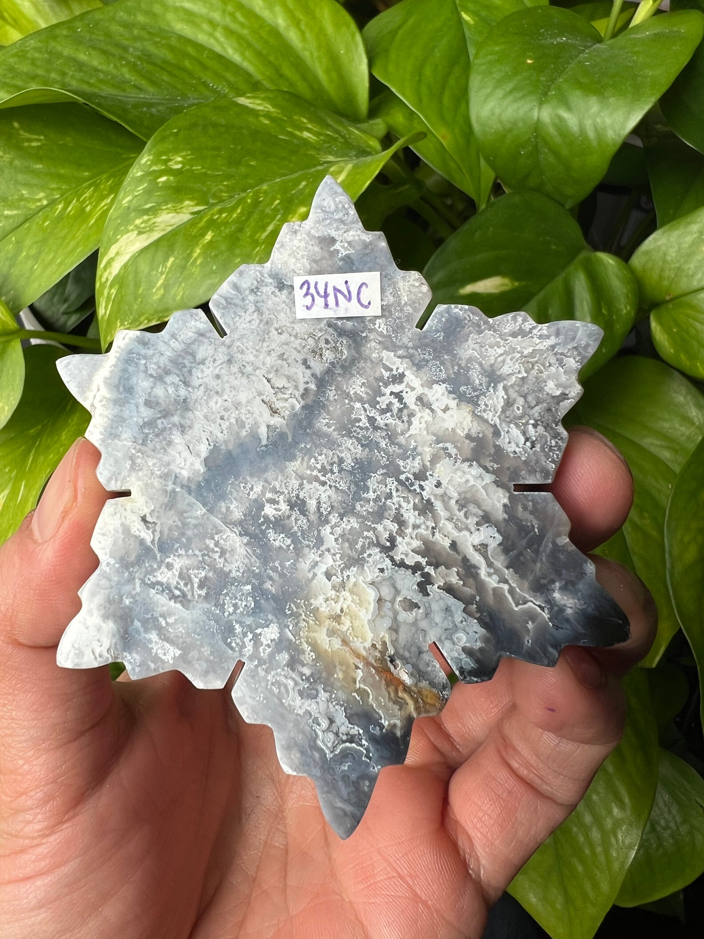 Blue Plume Agate Snowflake