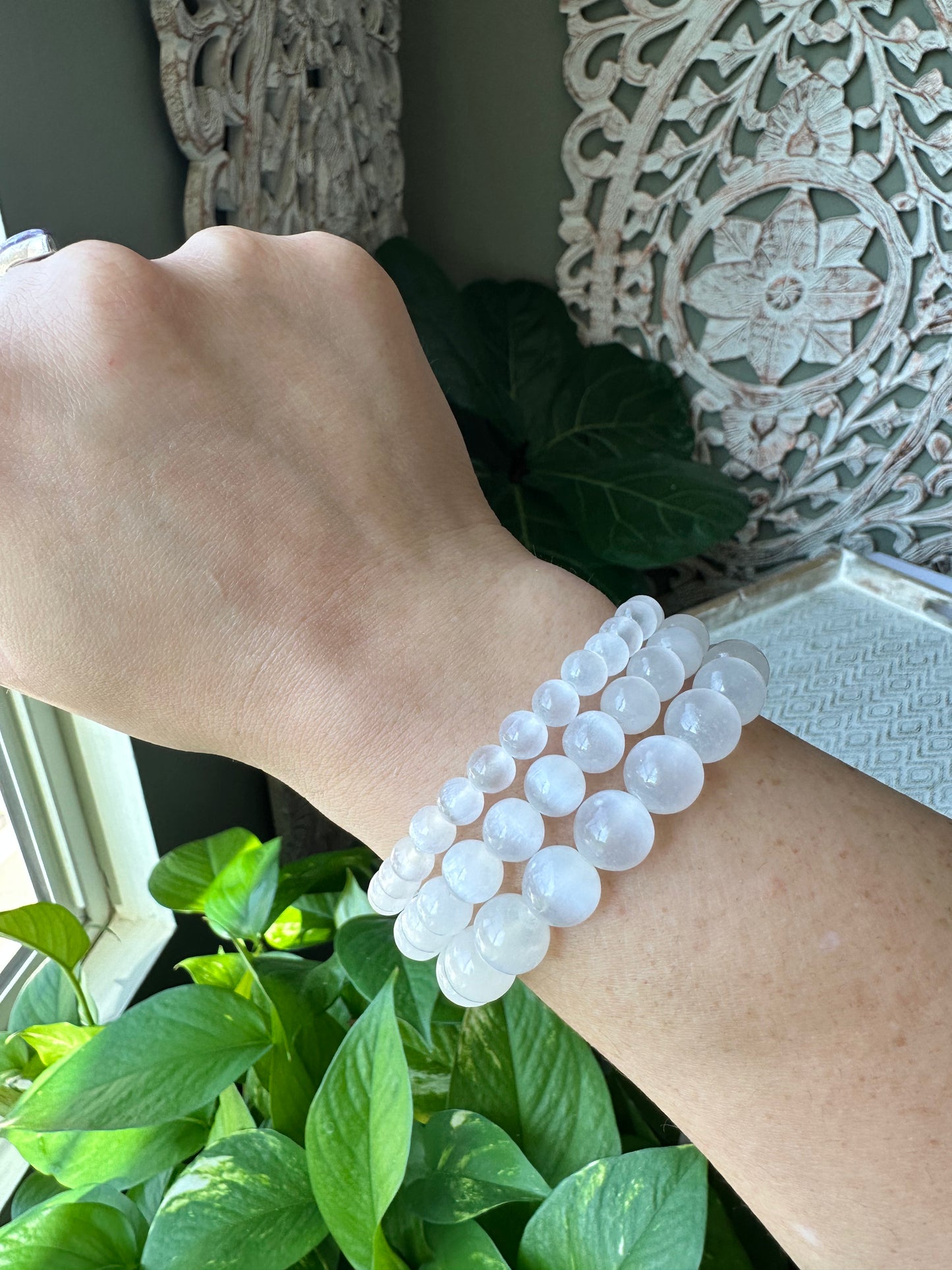 Selenite Beaded Bracelets