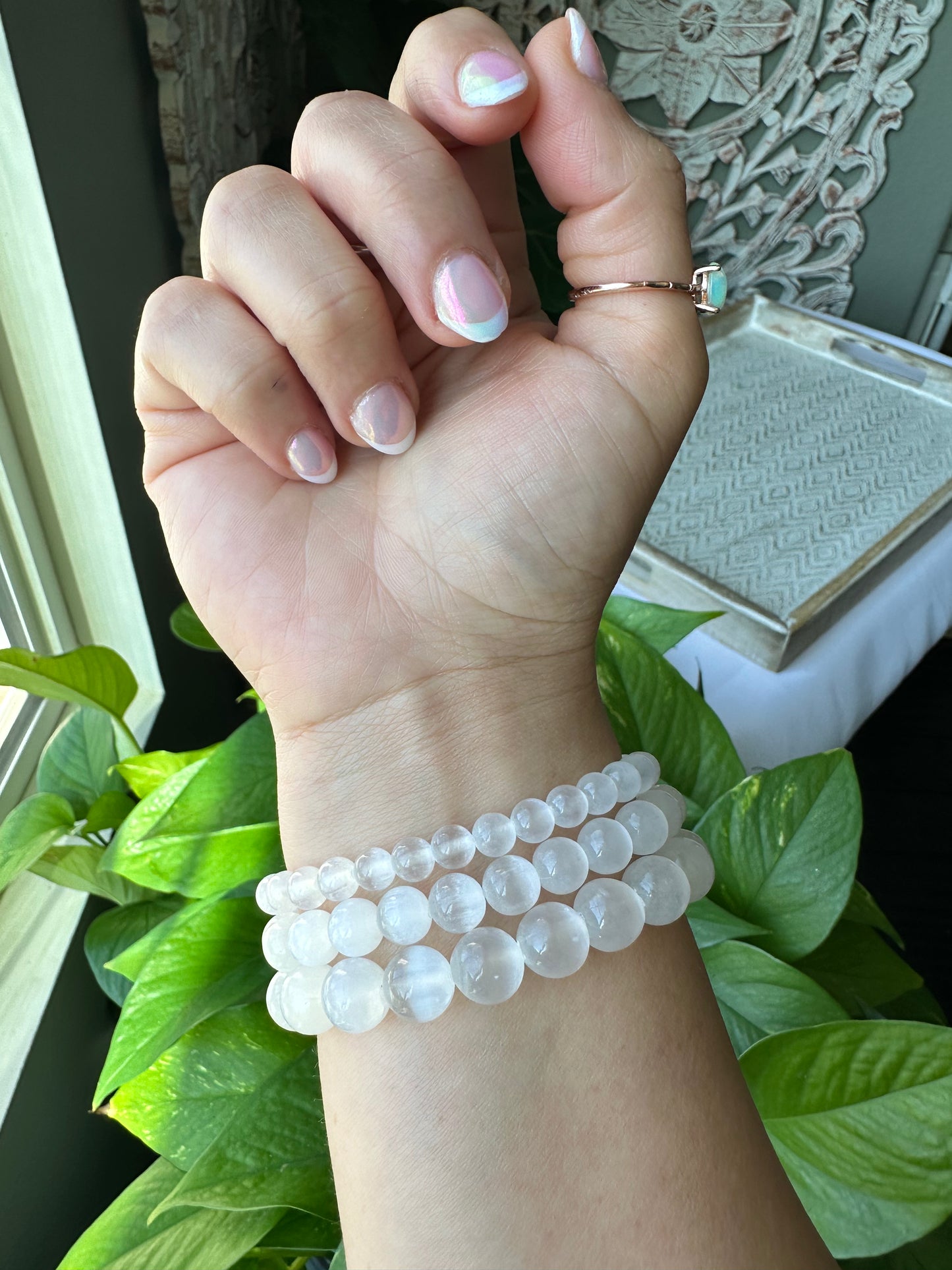 Selenite Beaded Bracelets