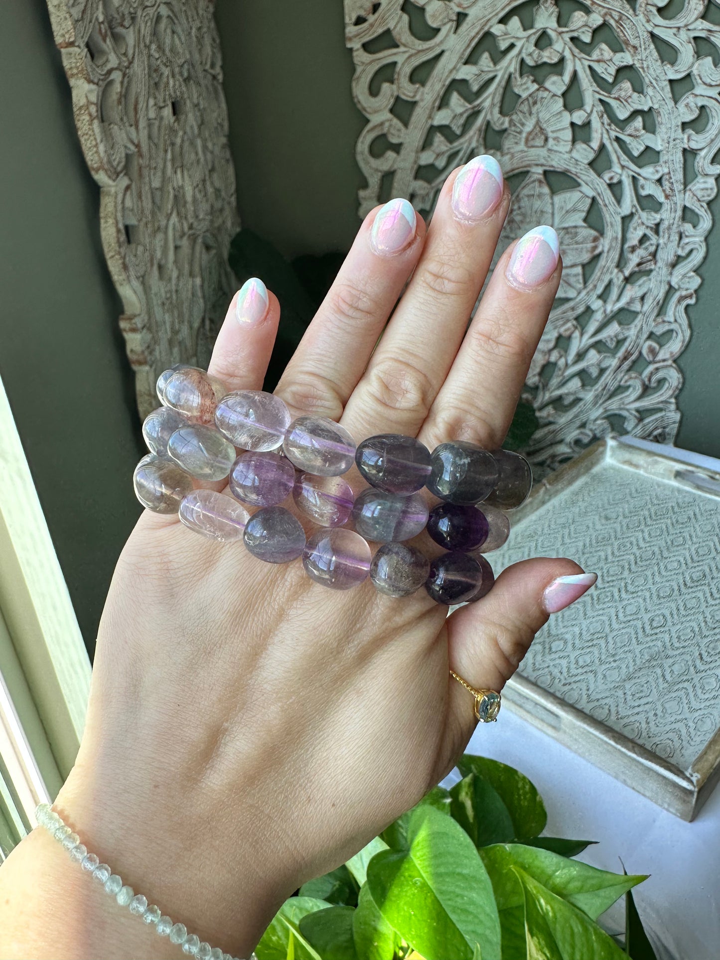 Fluorite Tumble Beaded Bracelet