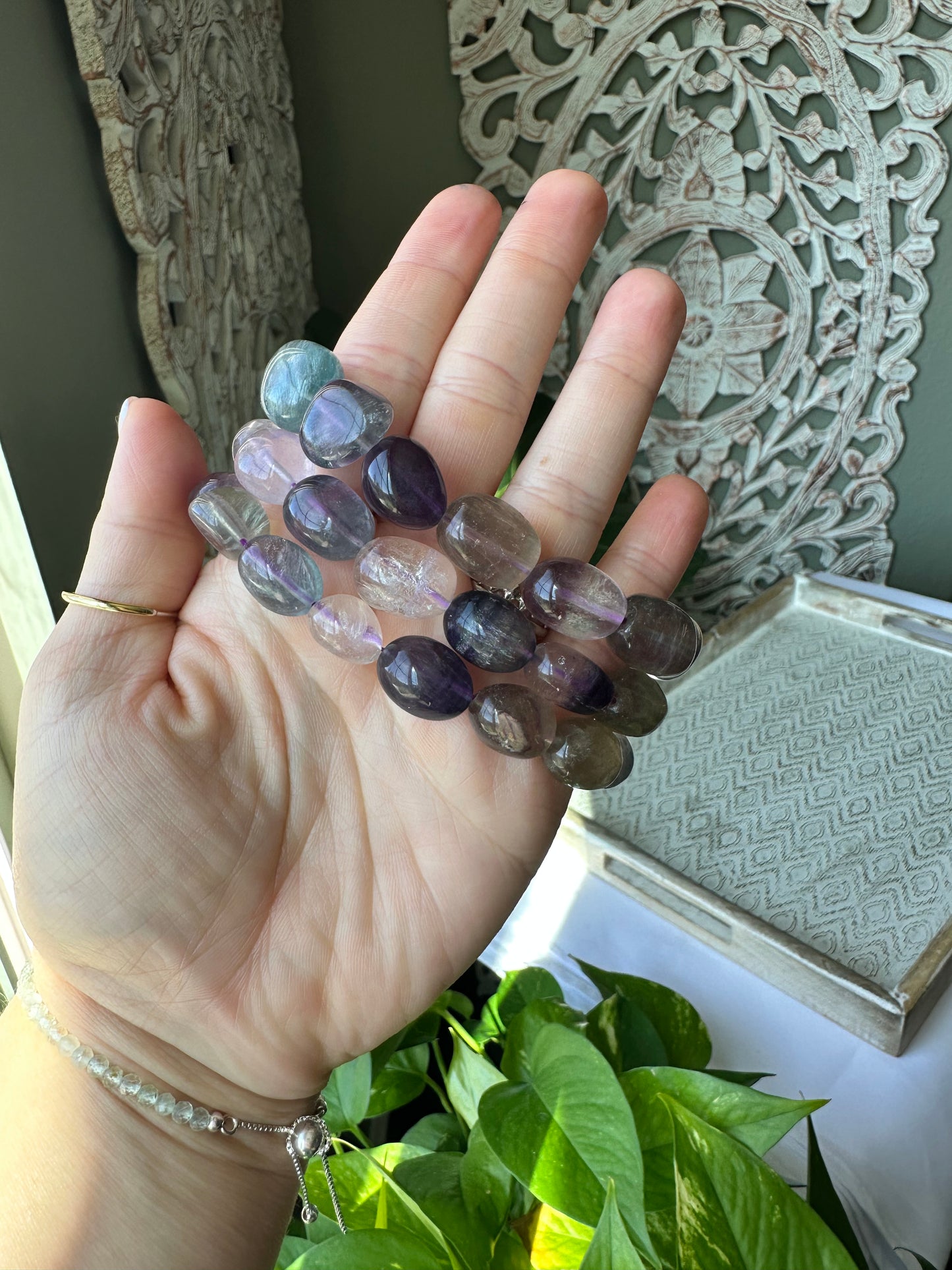 Fluorite Tumble Beaded Bracelet