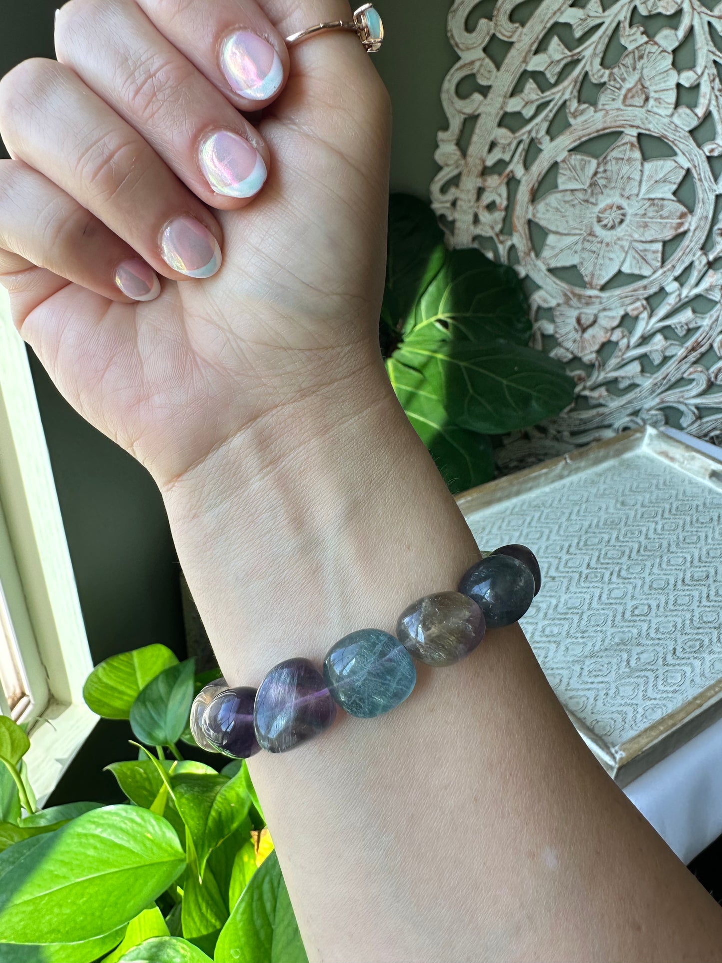 Fluorite Tumble Beaded Bracelet