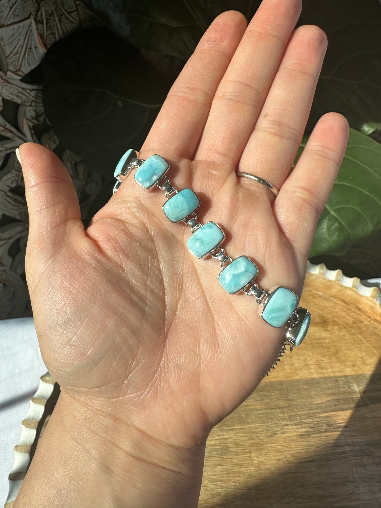 Larimar Infinity Bracelet